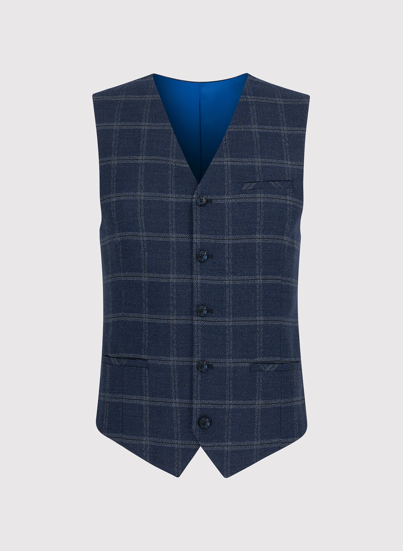 Granatowa kamizelka męska w kratę P23WF-8X-005-G-S - Pako Lorente - Pako Lorente