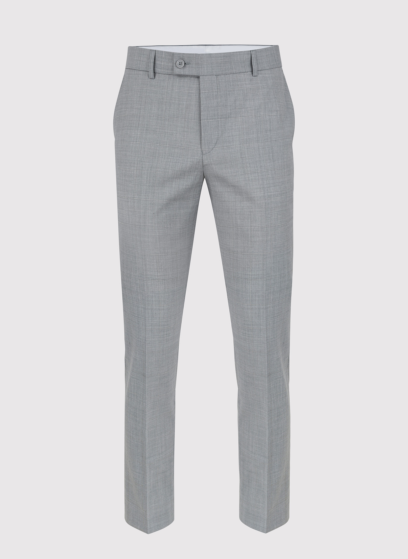 Szare spodnie garniturowe w delikatną kratę - Pako Lorente