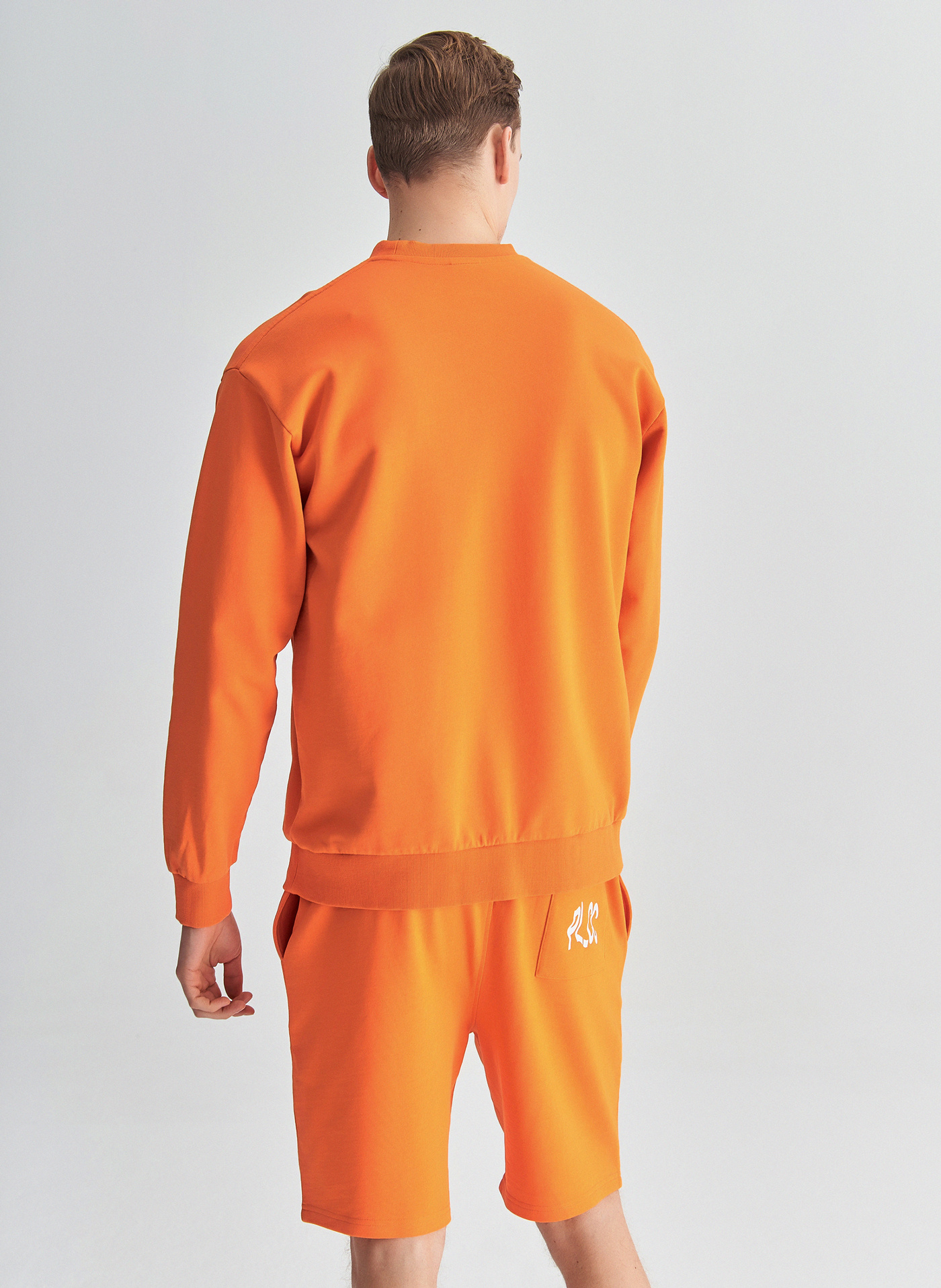 Pomarańczowa bluza oversize z okrągłym dekoltem C22SF-2B-001-P-0 - Pako Lorente