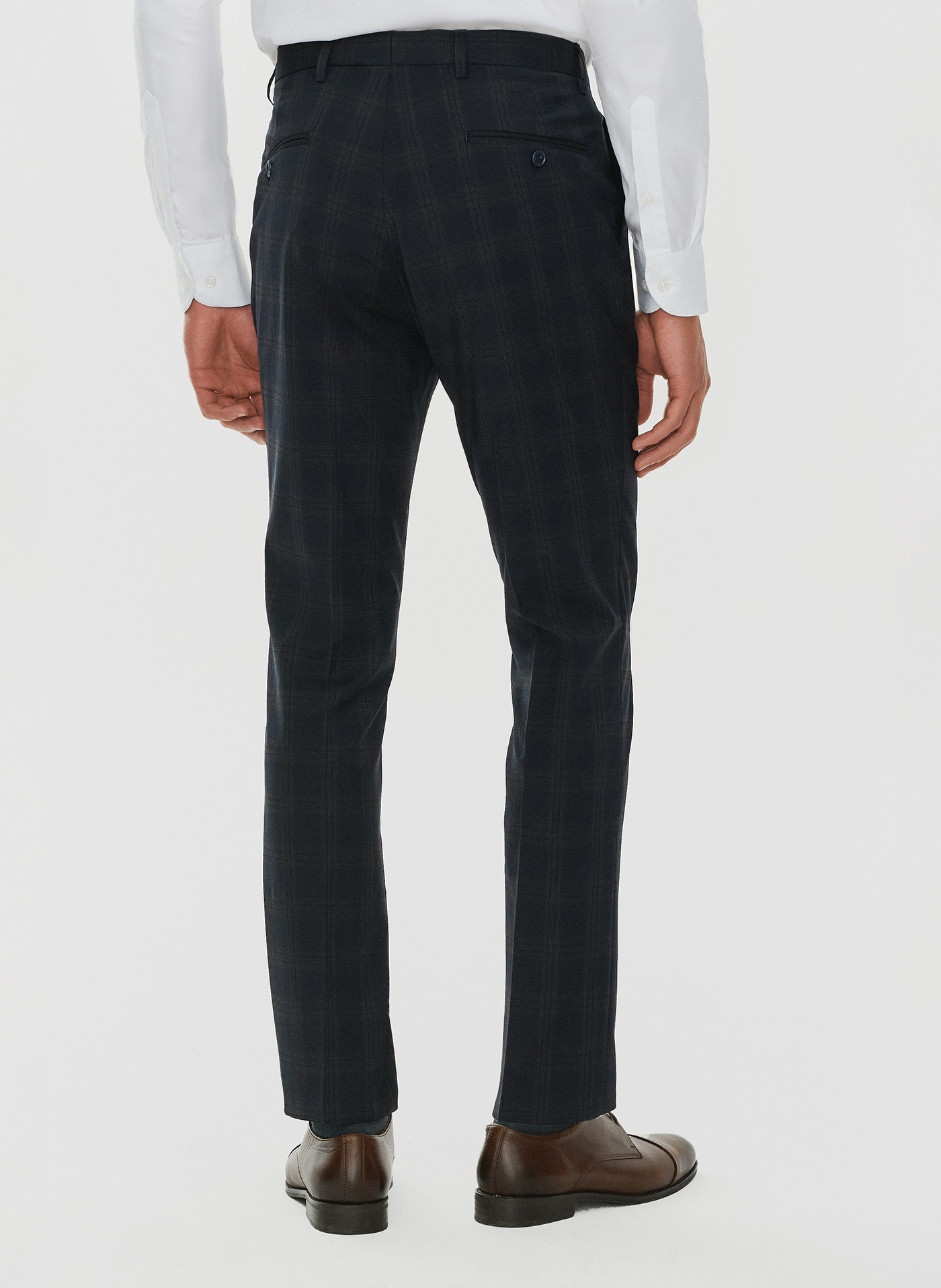 Męskie spodnie garniturowe w odcieniu granatowym - Pako Lorente