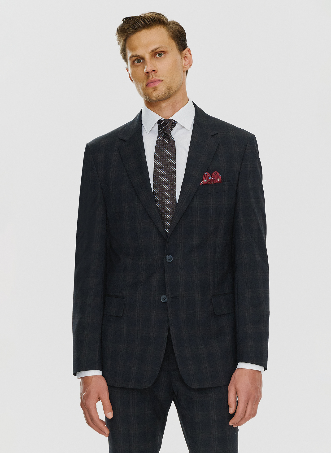 Męskie spodnie garniturowe w odcieniu granatowym - Pako Lorente