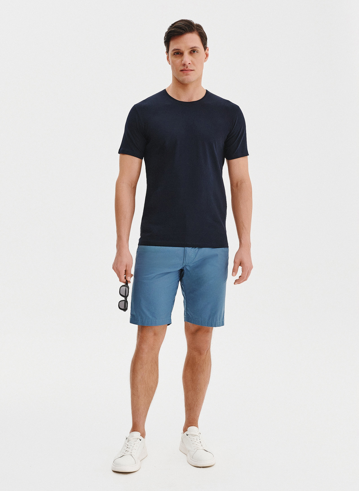 PAKO LORENTE - Bawełniane niebieskie szorty męskie - Pako Lorente