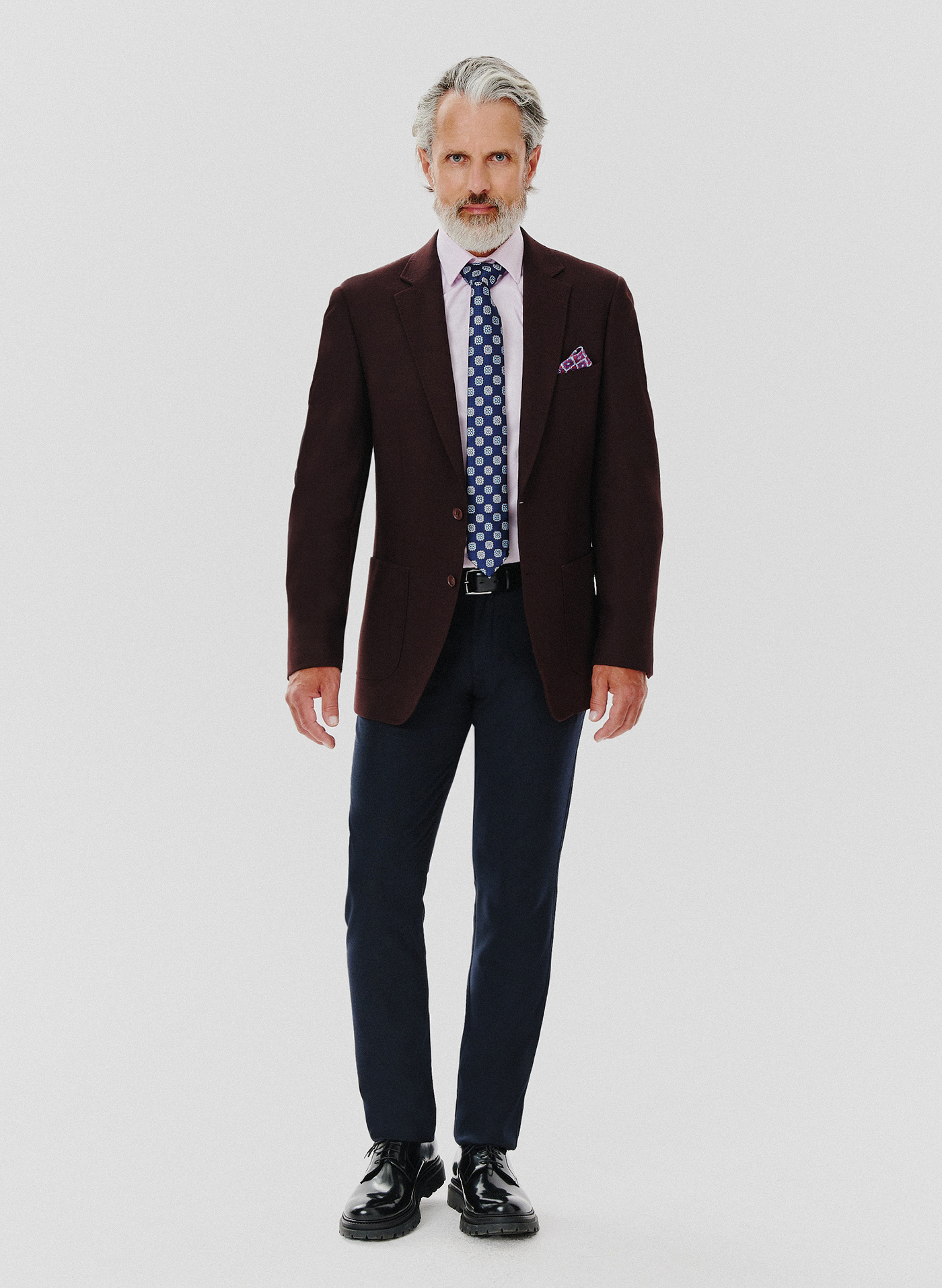 Burgundowa casualowa marynarka męska - Pako Lorente