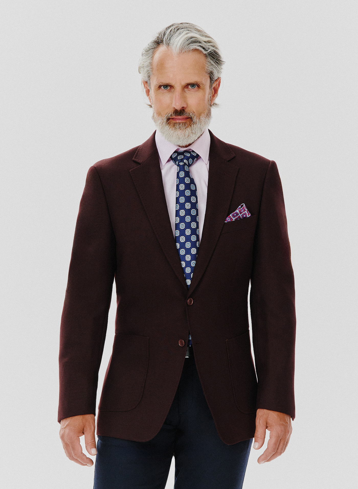 Burgundowa casualowa marynarka męska - Pako Lorente