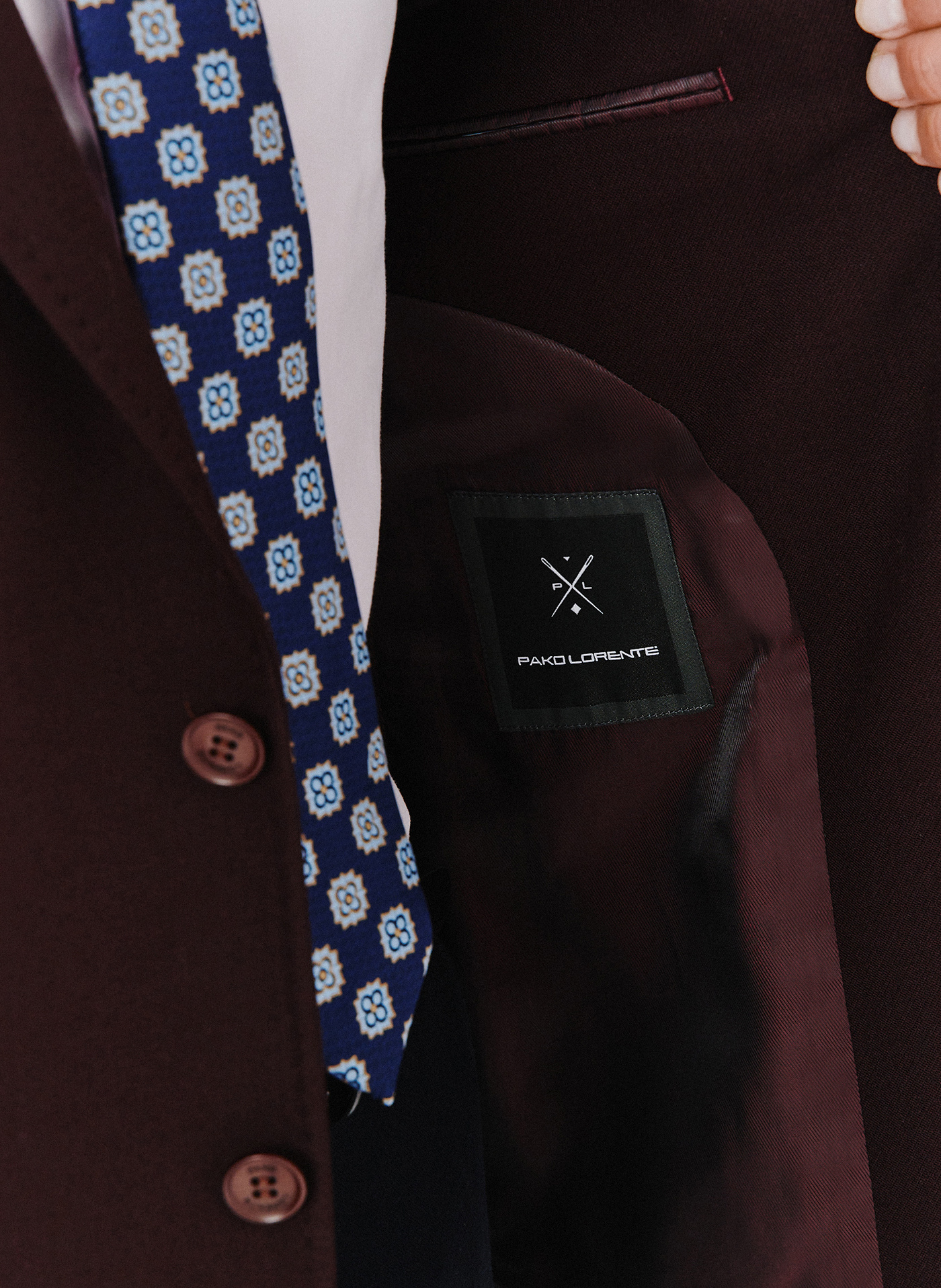 Burgundowa casualowa marynarka męska - Pako Lorente