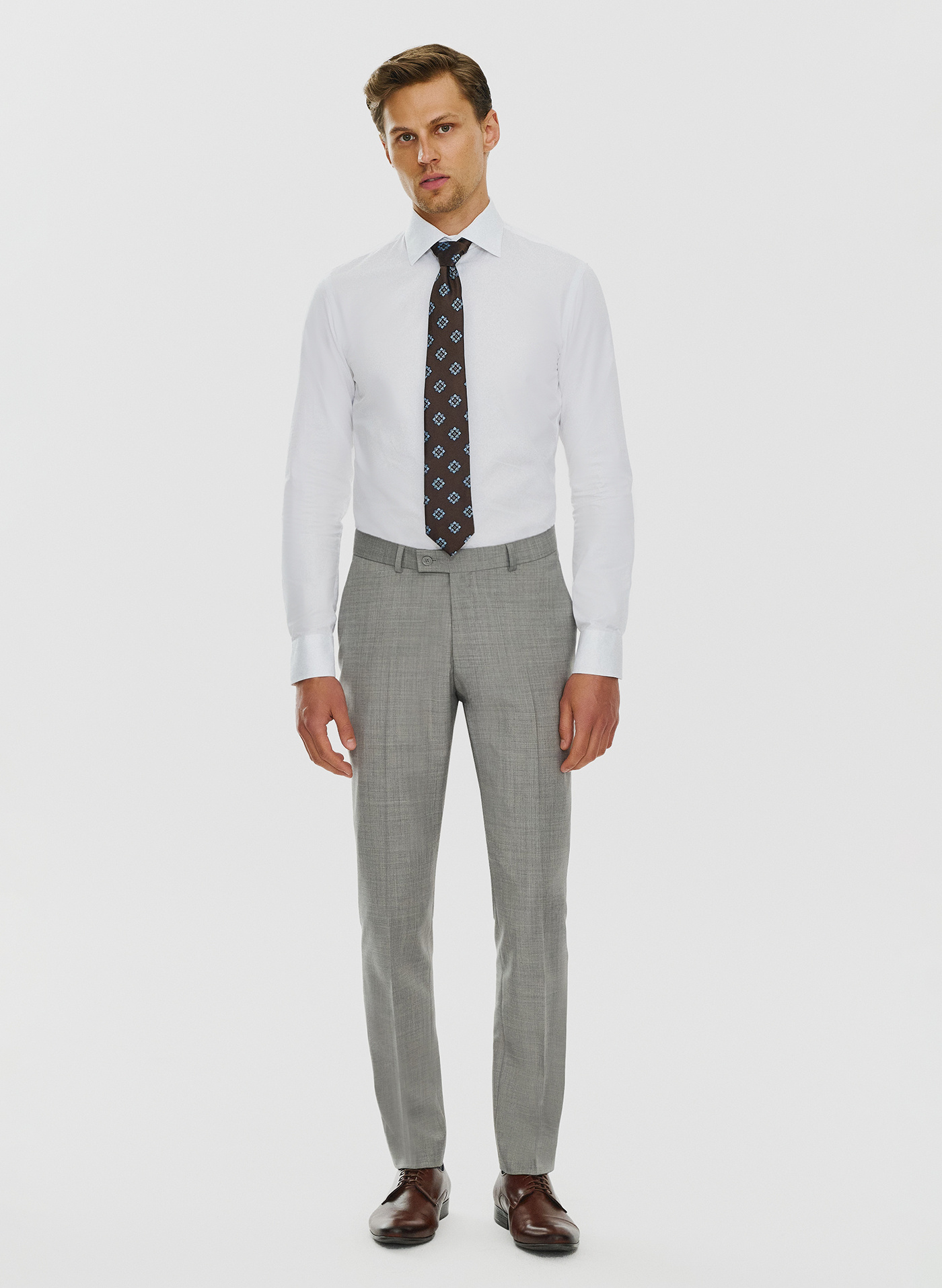 Męskie spodnie garniturowe w odcieniu szarym - Pako Lorente