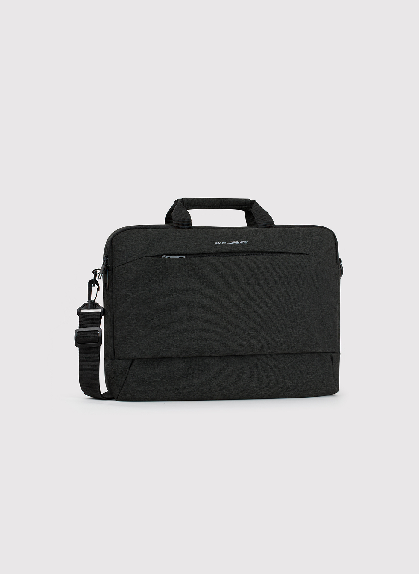 Czarna aktówka męska z tkaniny - Pako Lorente