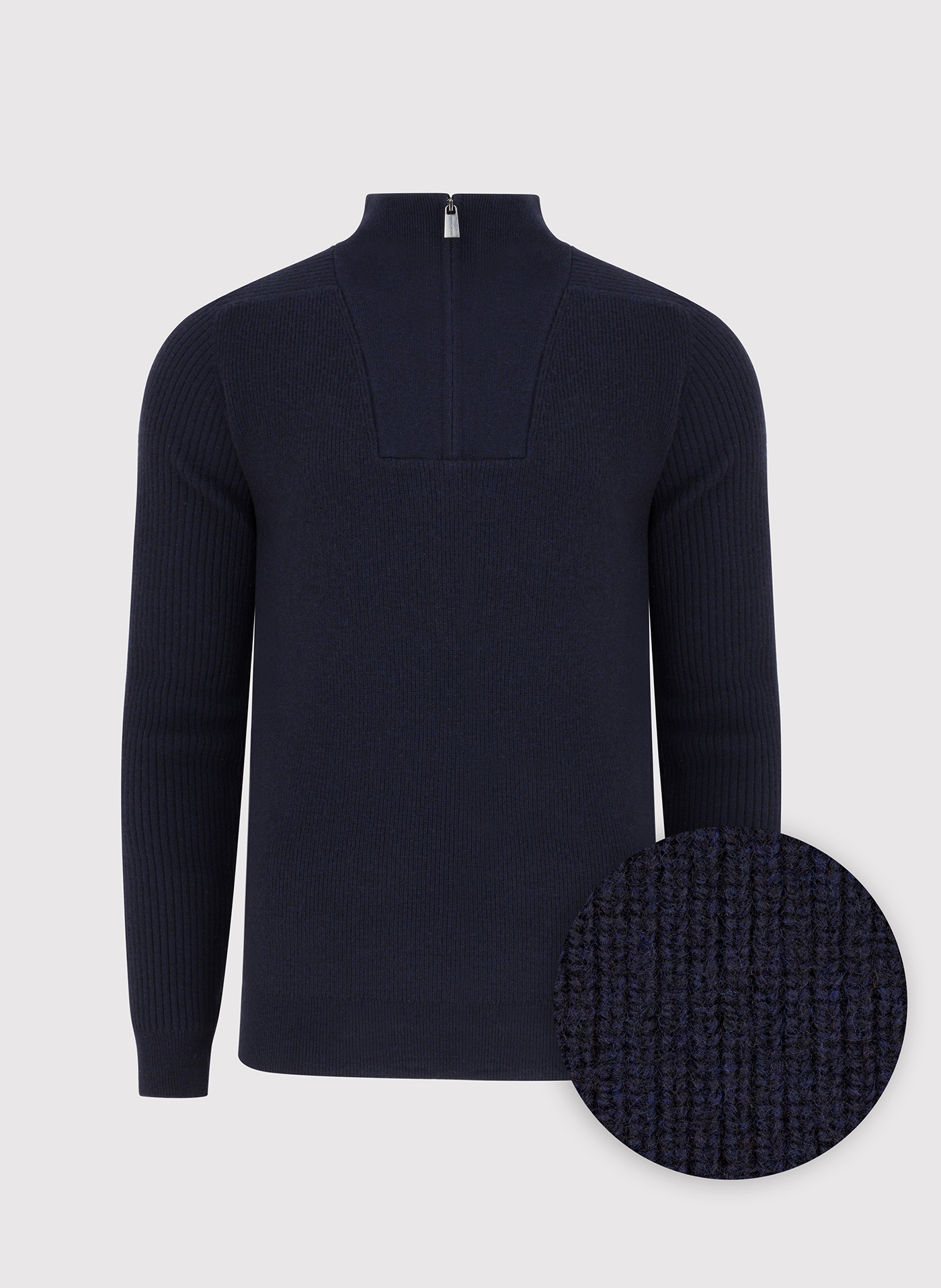 PAKO LORENTE - Granatowy sweter z rozpinaną stójką - Pako Lorente