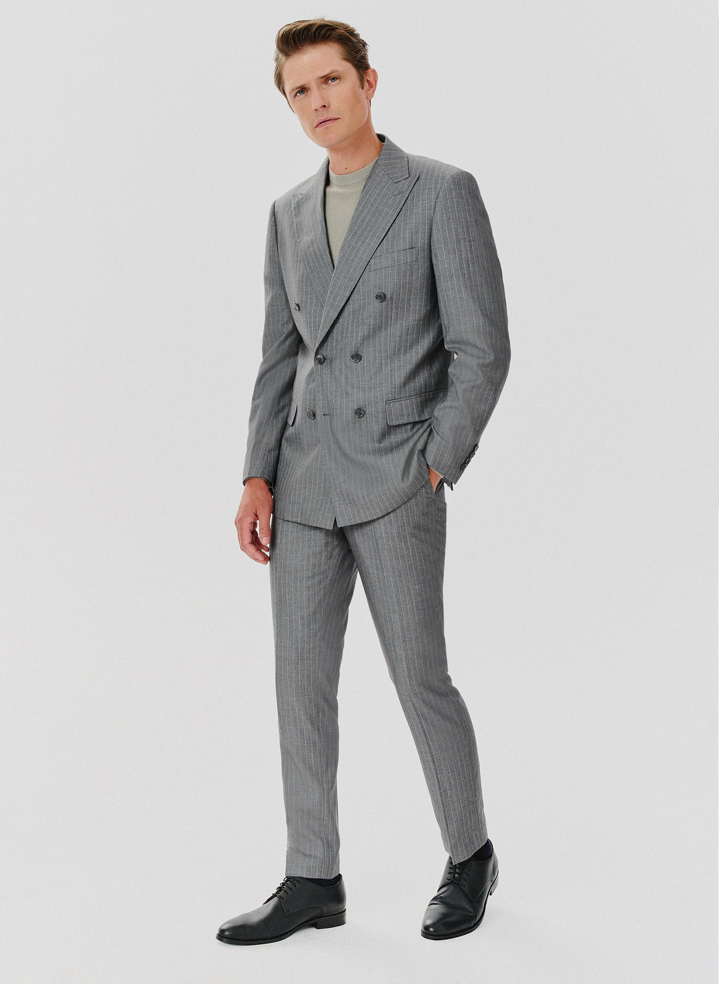 Szara marynarka garniturowa w prążek - Pako Lorente