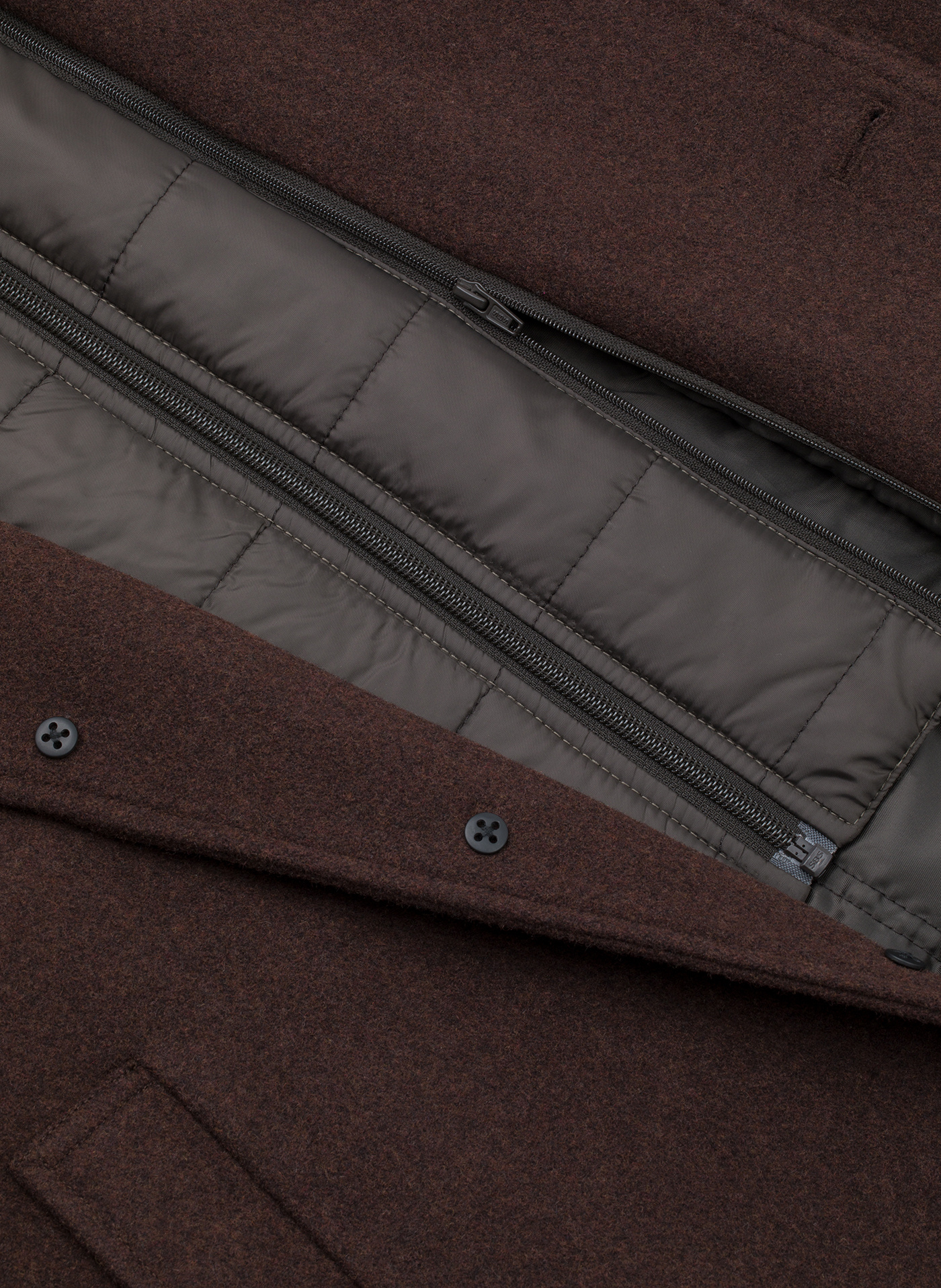 PAKO LORENTE - Brązowy płaszcz męski z odpinanym kołnierzem - Pako Lorente