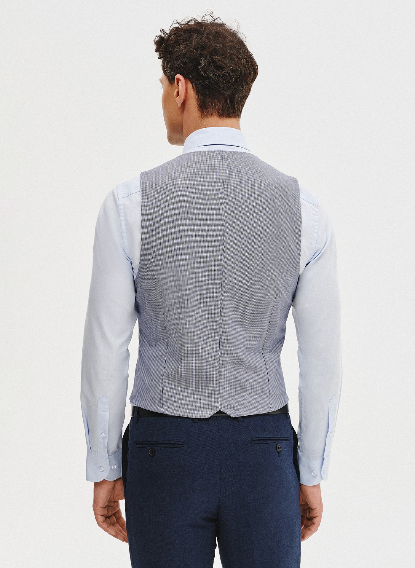 PAKO LORENTE - Dwurzędowa kamizelka męska w pepitkę - Pako Lorente