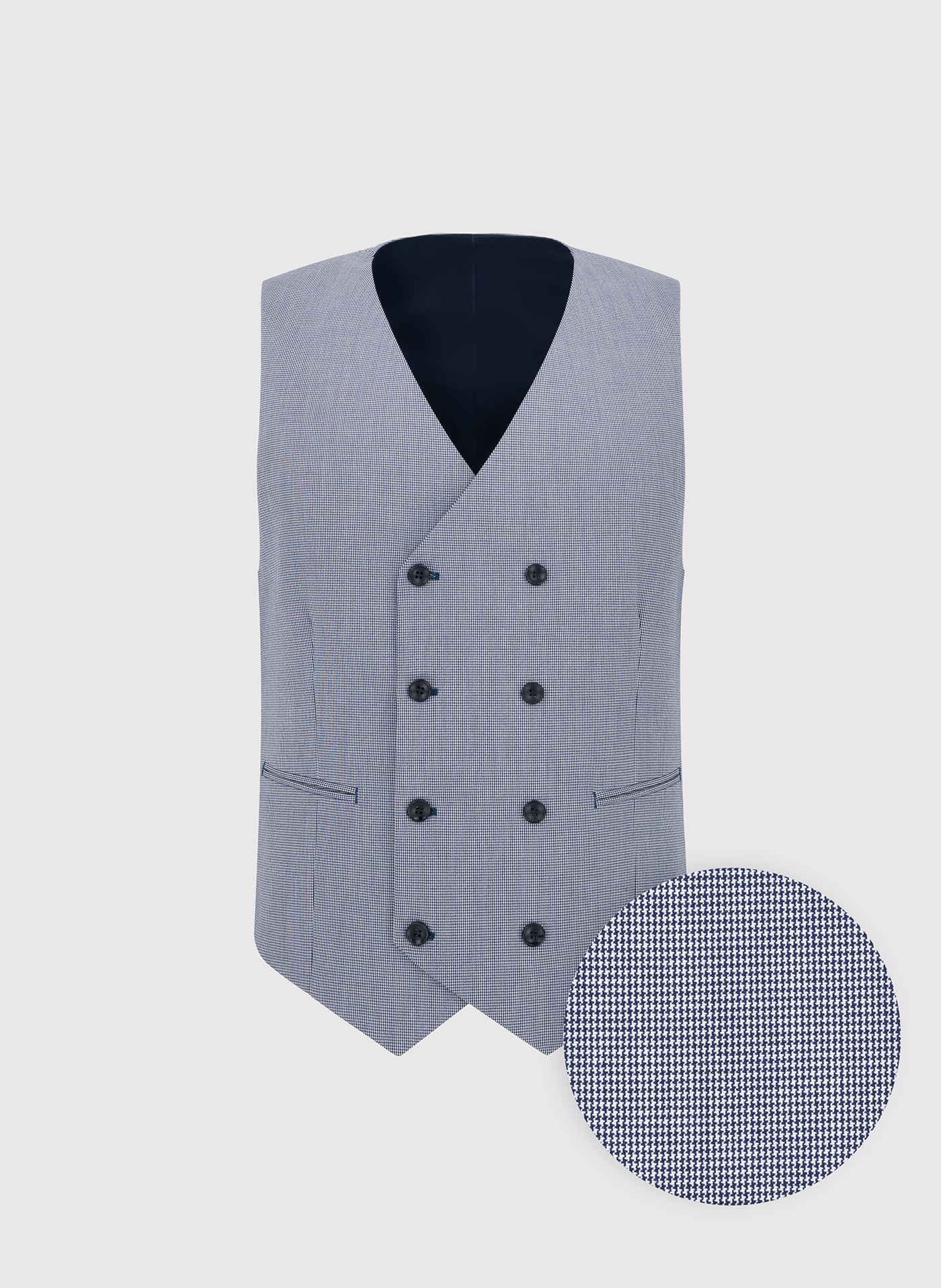 PAKO LORENTE - Dwurzędowa kamizelka męska w pepitkę - Pako Lorente