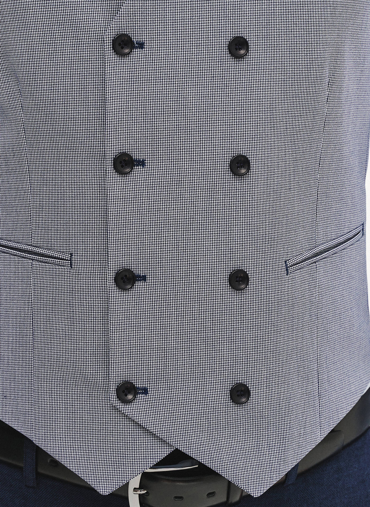 PAKO LORENTE - Dwurzędowa kamizelka męska w pepitkę - Pako Lorente