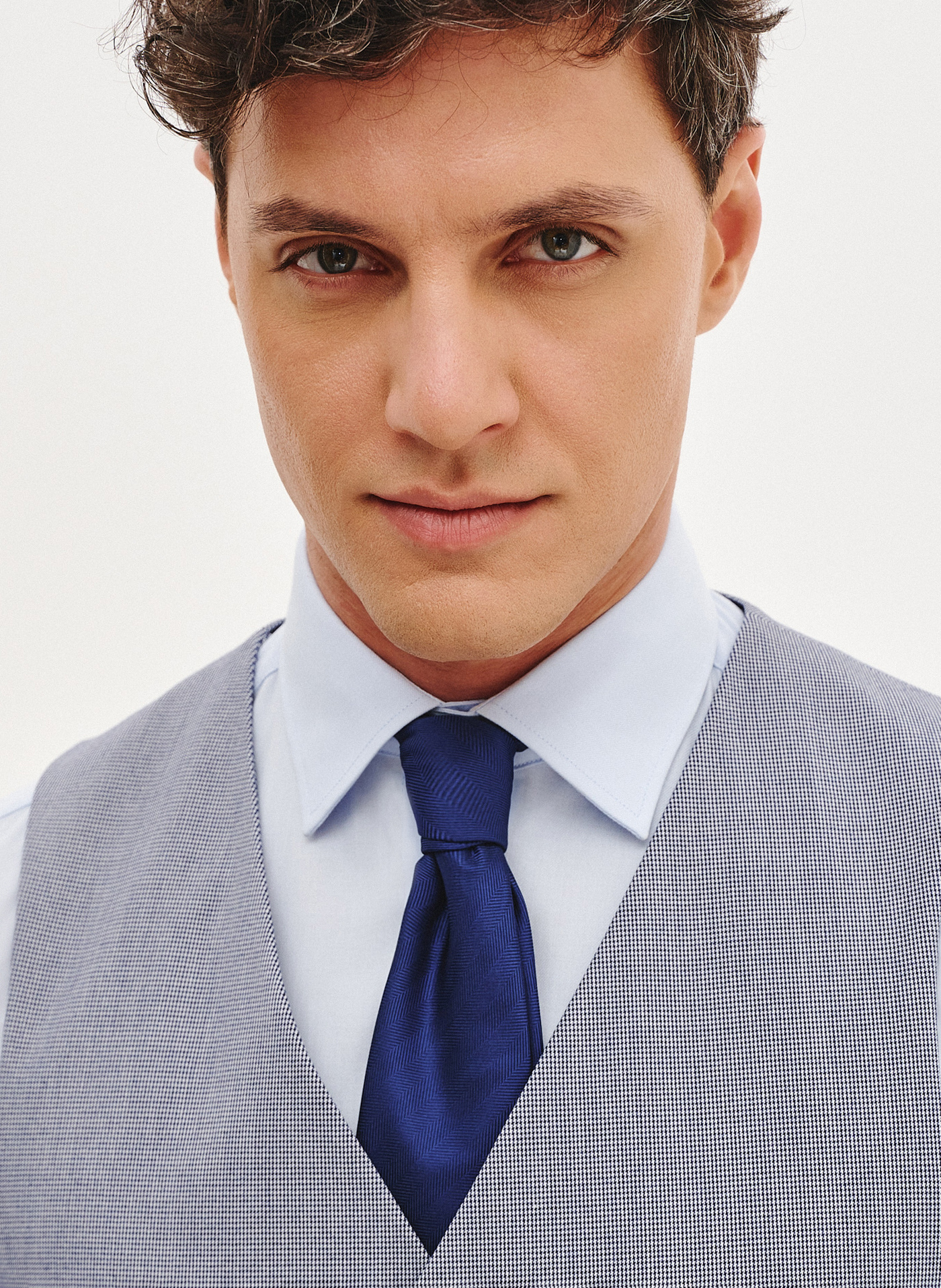 PAKO LORENTE - Dwurzędowa kamizelka męska w pepitkę - Pako Lorente