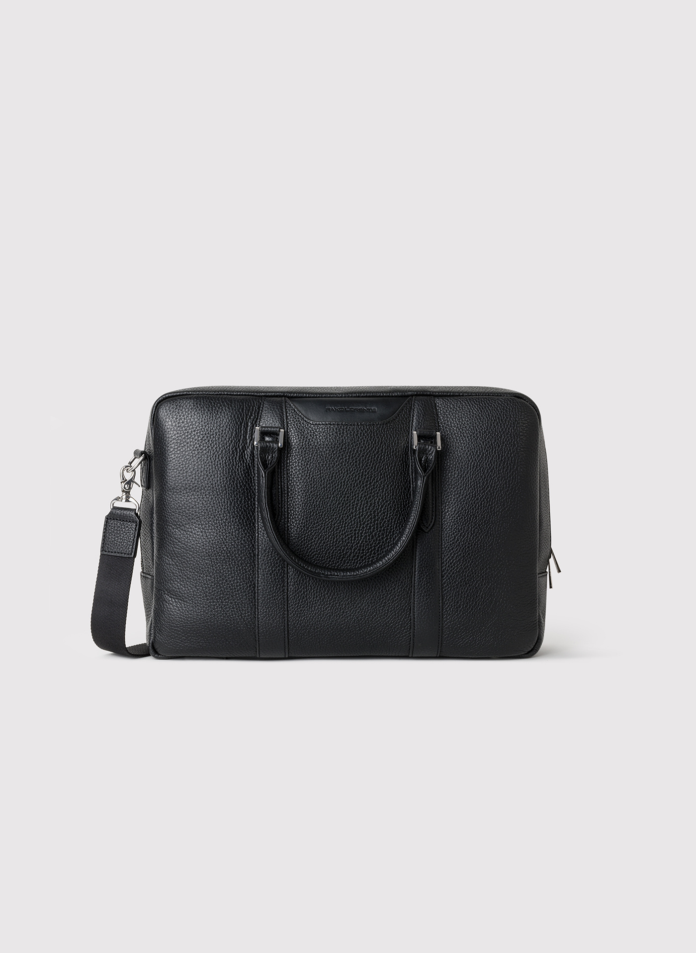 Skórzana czarna aktówka męska - Pako Lorente