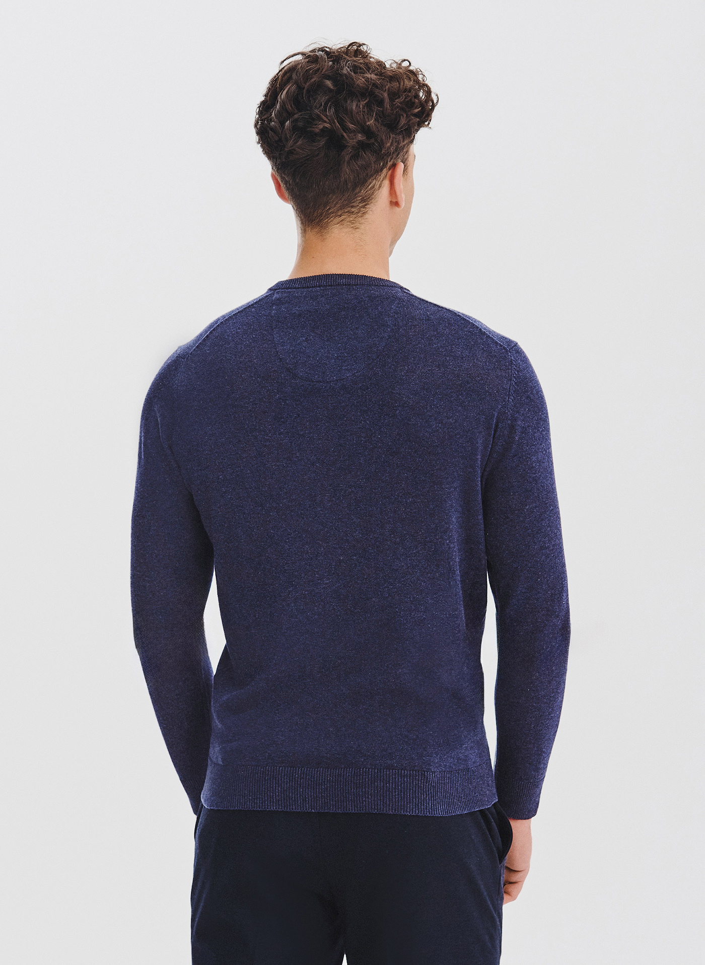 PAKO LORENTE - Granatowy sweter męski v-neck - Pako Lorente