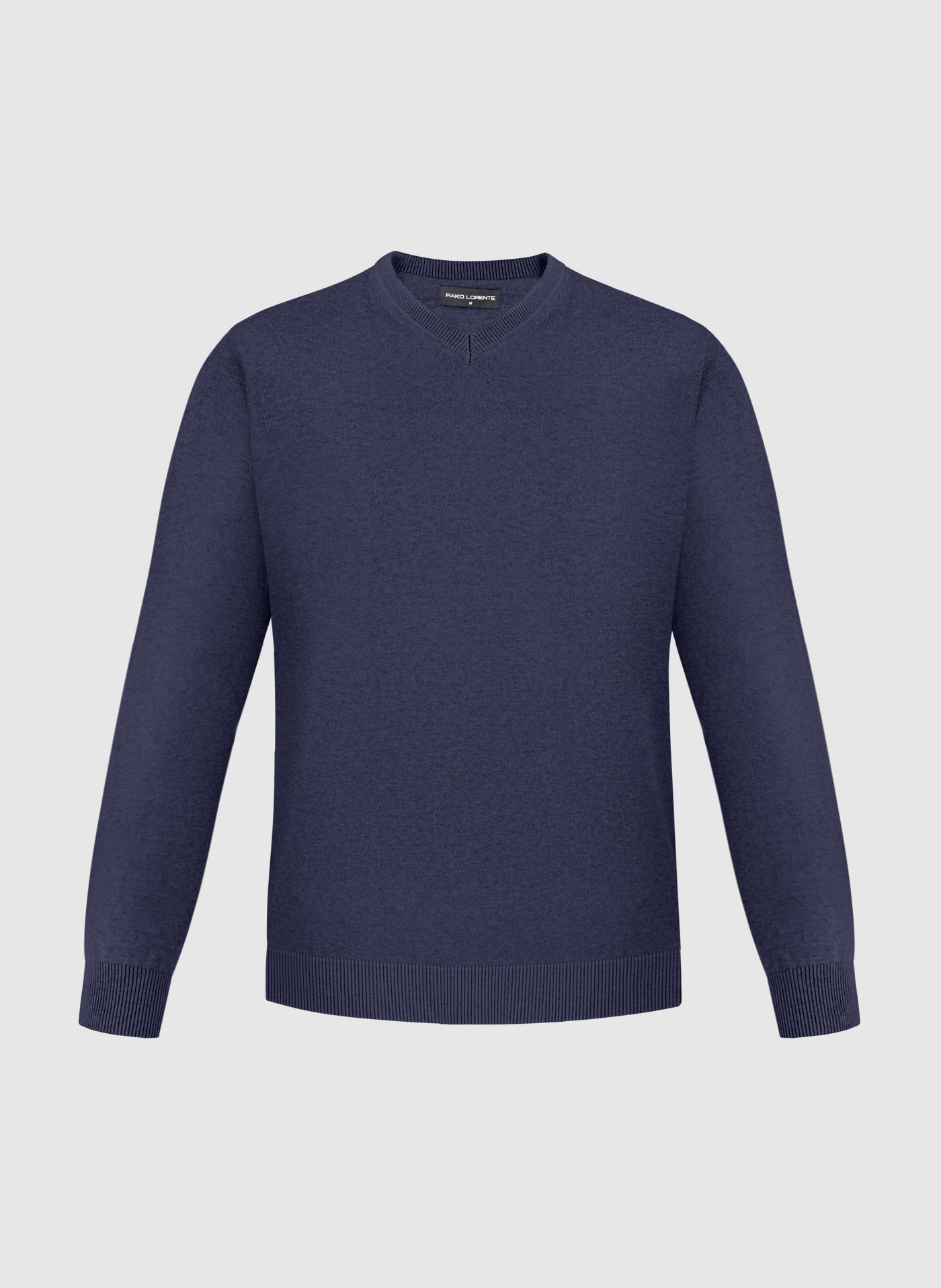 PAKO LORENTE - Granatowy sweter męski v-neck - Pako Lorente