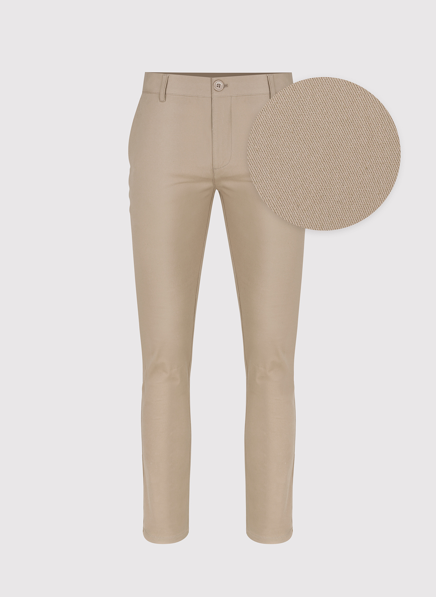 Gładkie spodnie męskie w kolorze beżowym - Pako Lorente