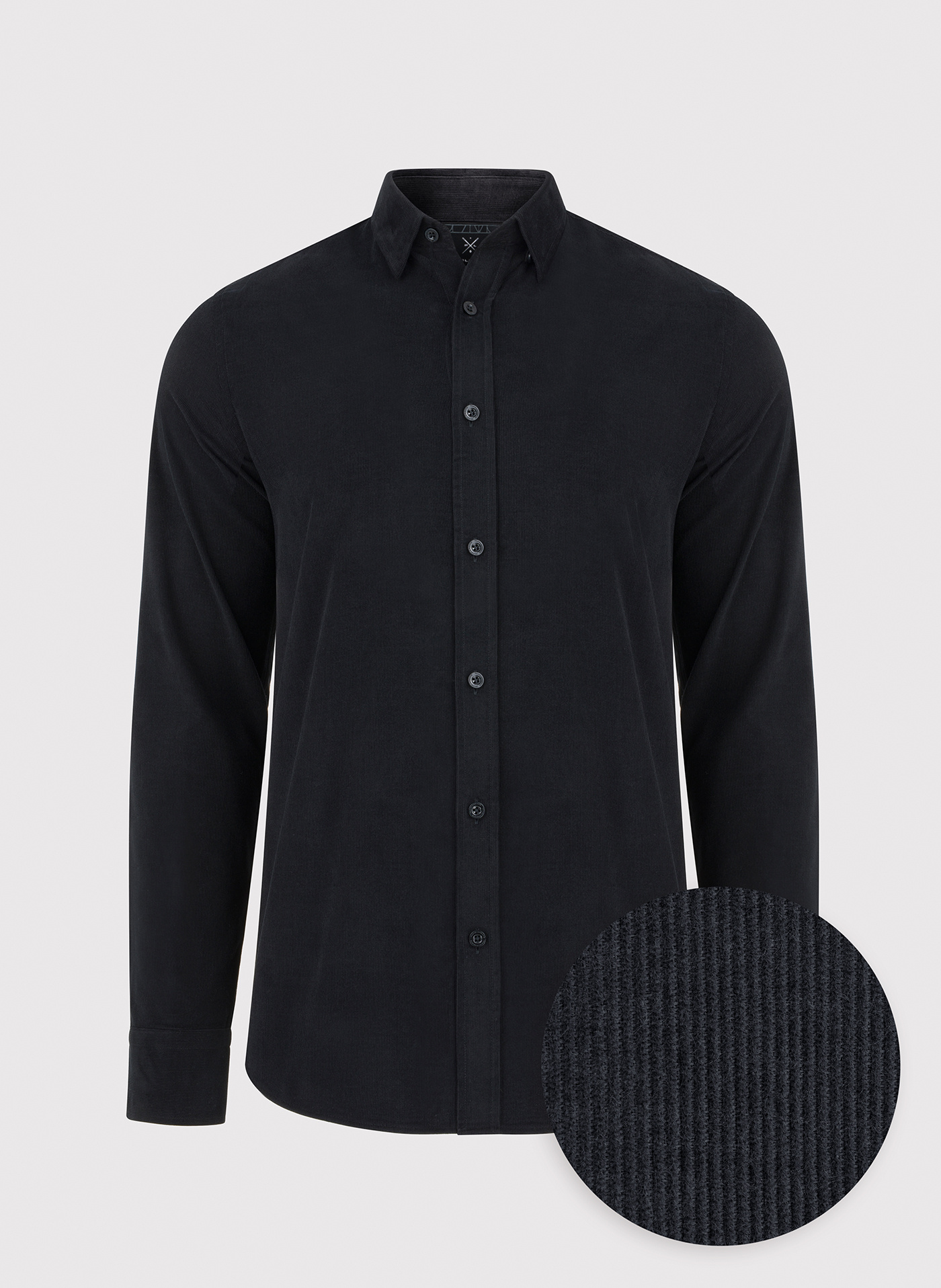 Sztruksowa koszula męska w kolorze czarnym - Pako Lorente