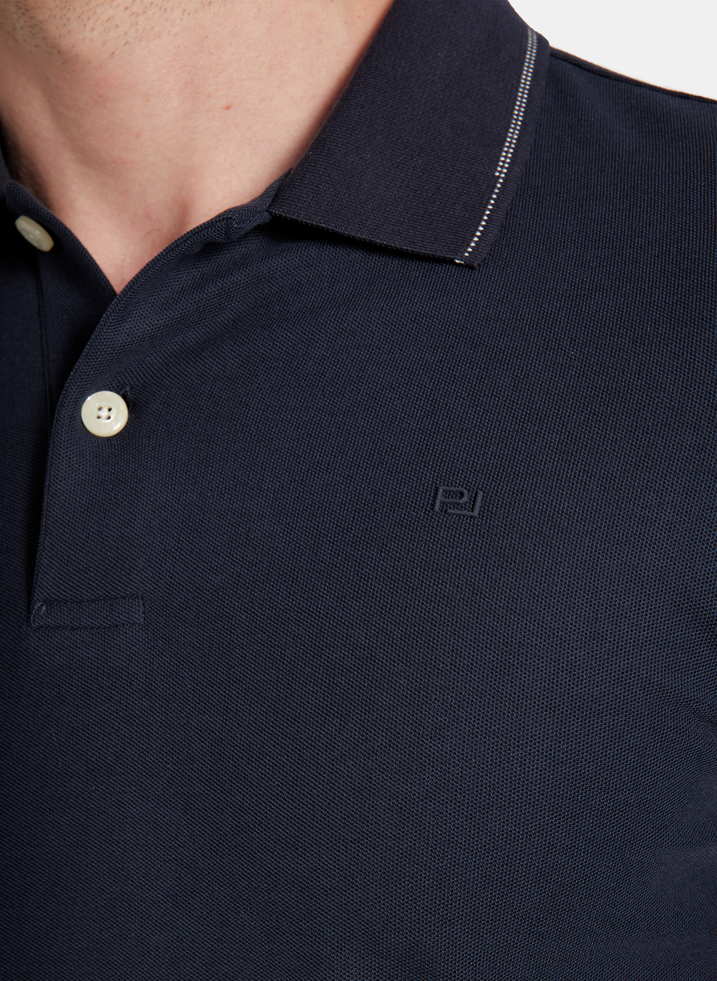 PAKO LORENTE - Granatowy t-shirt polo na guziczki - Pako Lorente