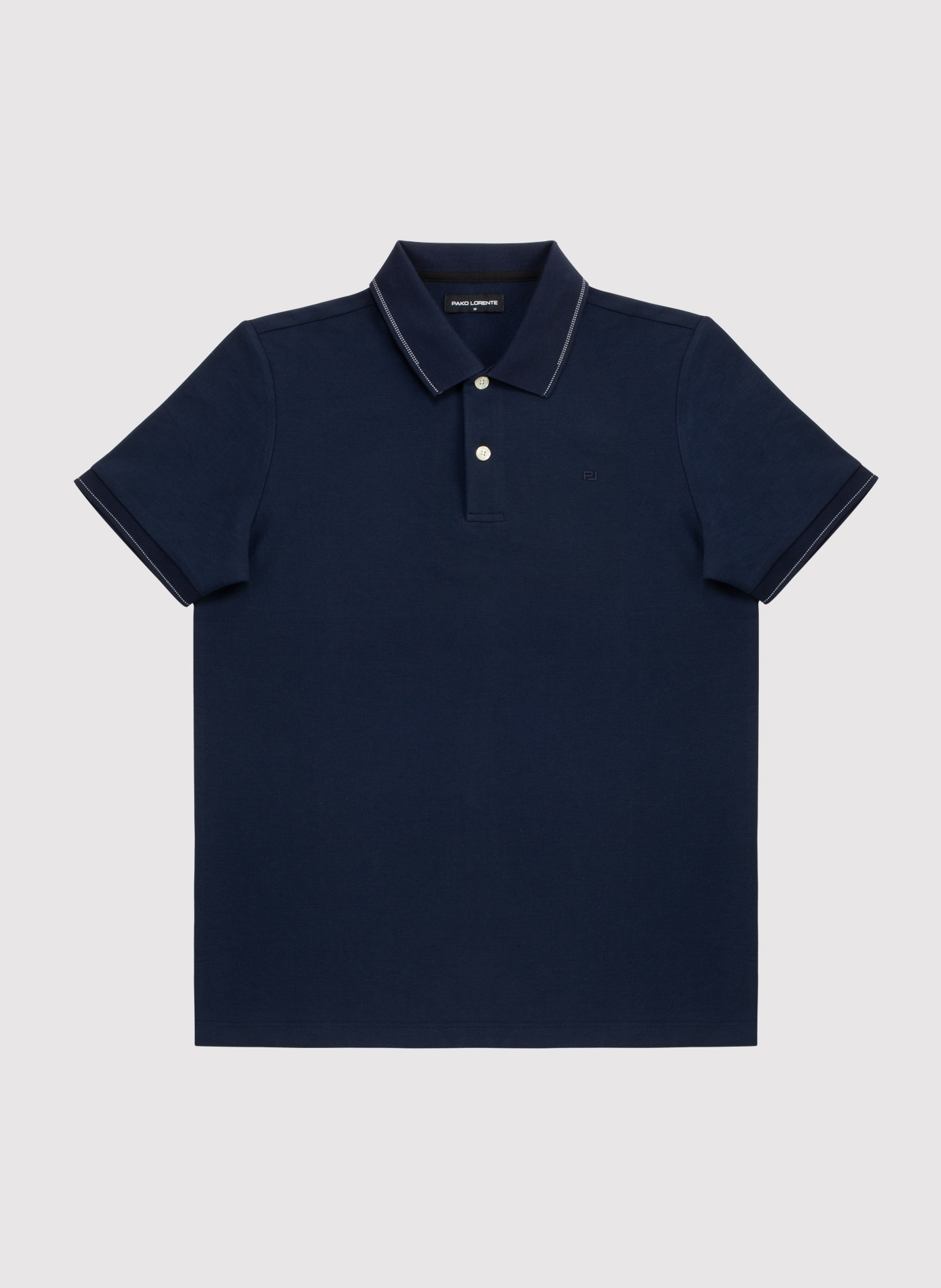 PAKO LORENTE - Granatowy t-shirt polo na guziczki - Pako Lorente