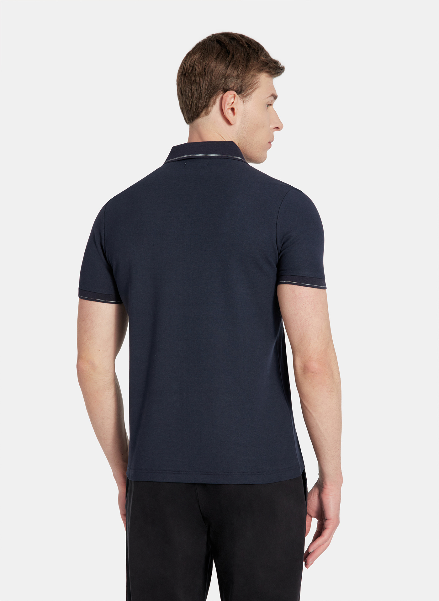 PAKO LORENTE - Granatowy t-shirt polo na guziczki - Pako Lorente