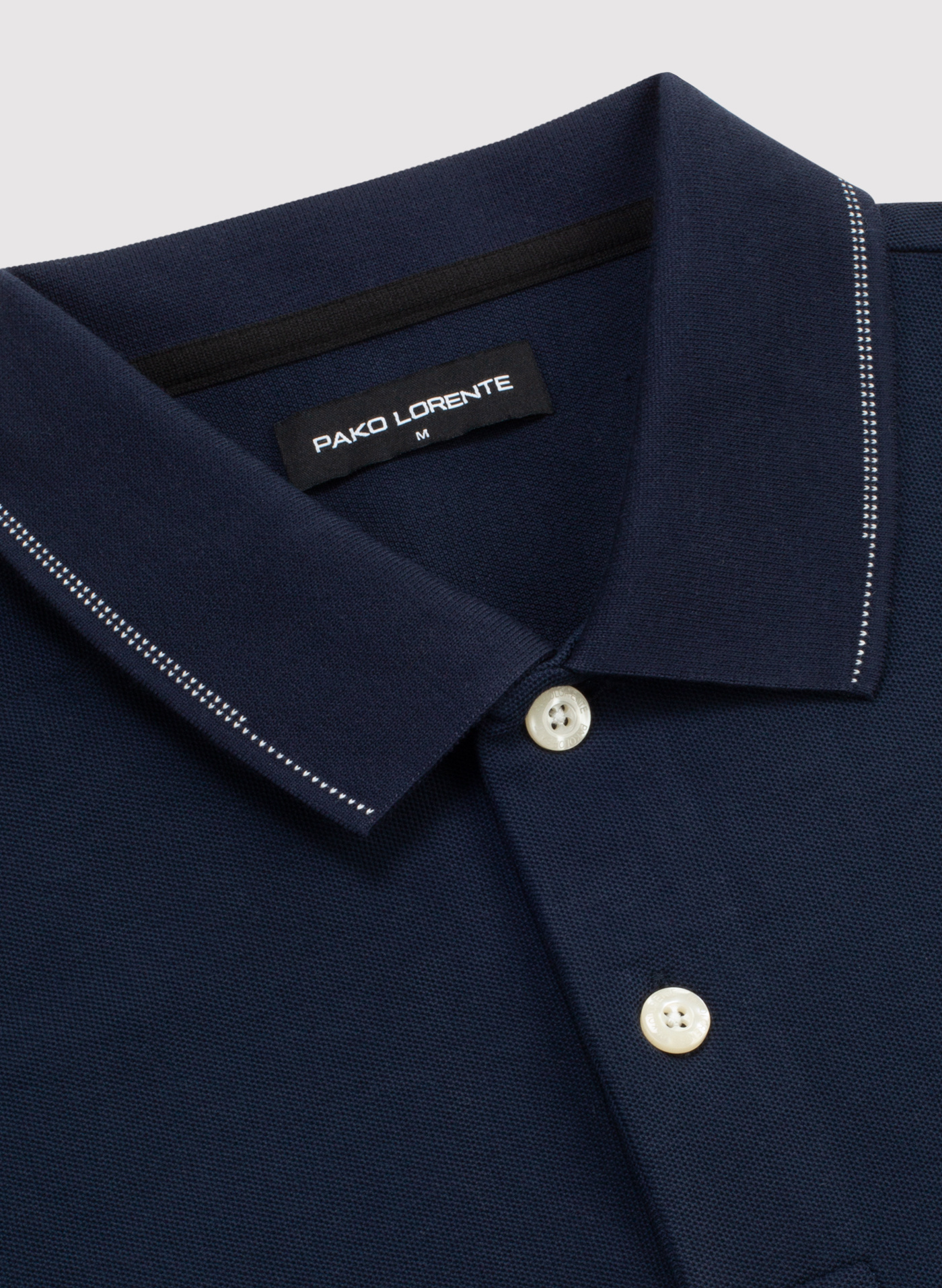 PAKO LORENTE - Granatowy t-shirt polo na guziczki - Pako Lorente
