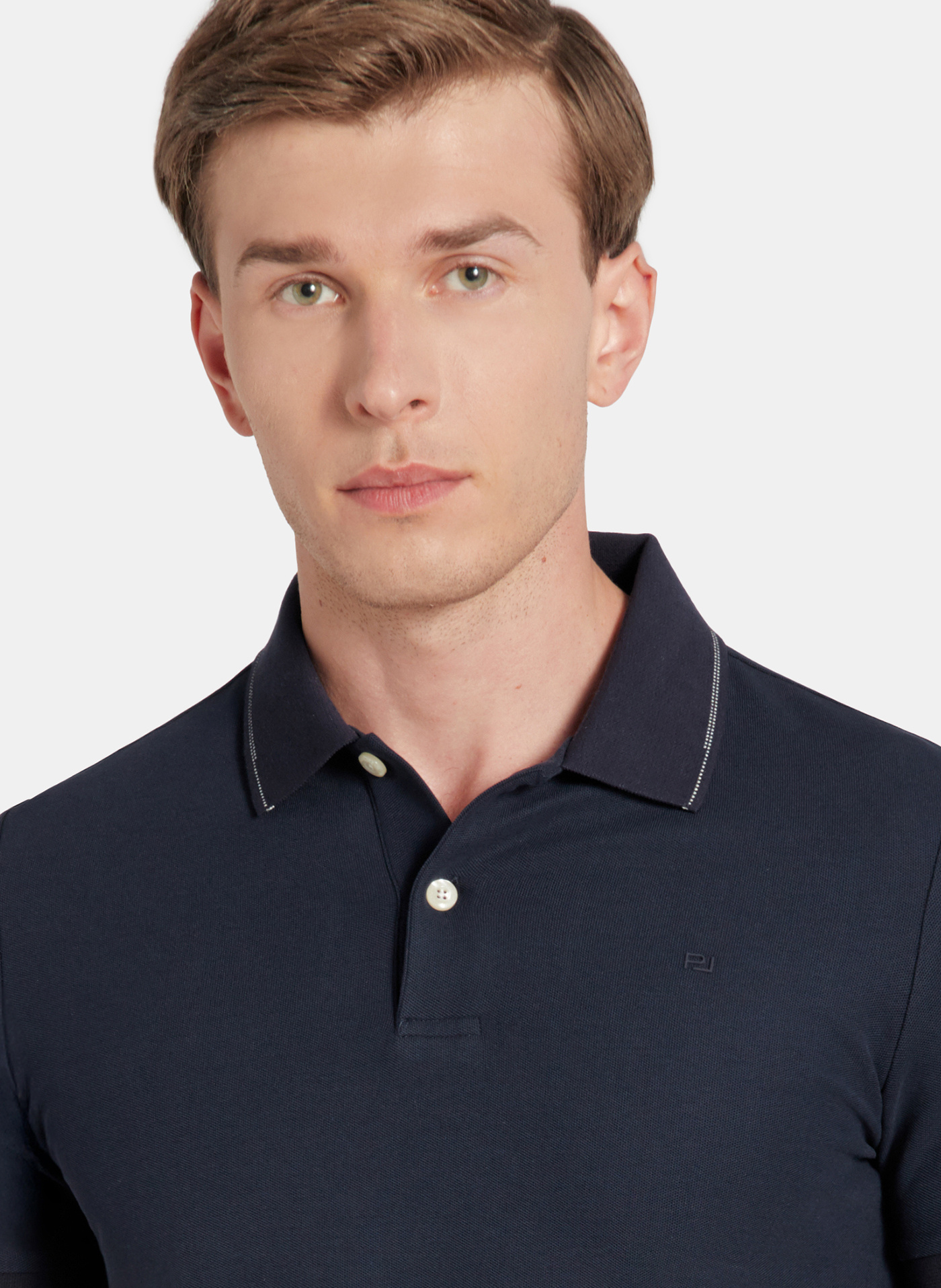 PAKO LORENTE - Granatowy t-shirt polo na guziczki - Pako Lorente