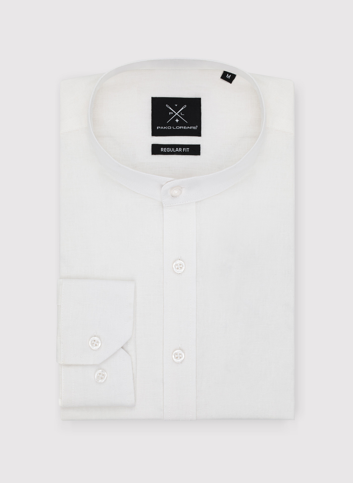 PAKO LORENTE - Biała koszula męska z lnu i bawełny - Pako Lorente