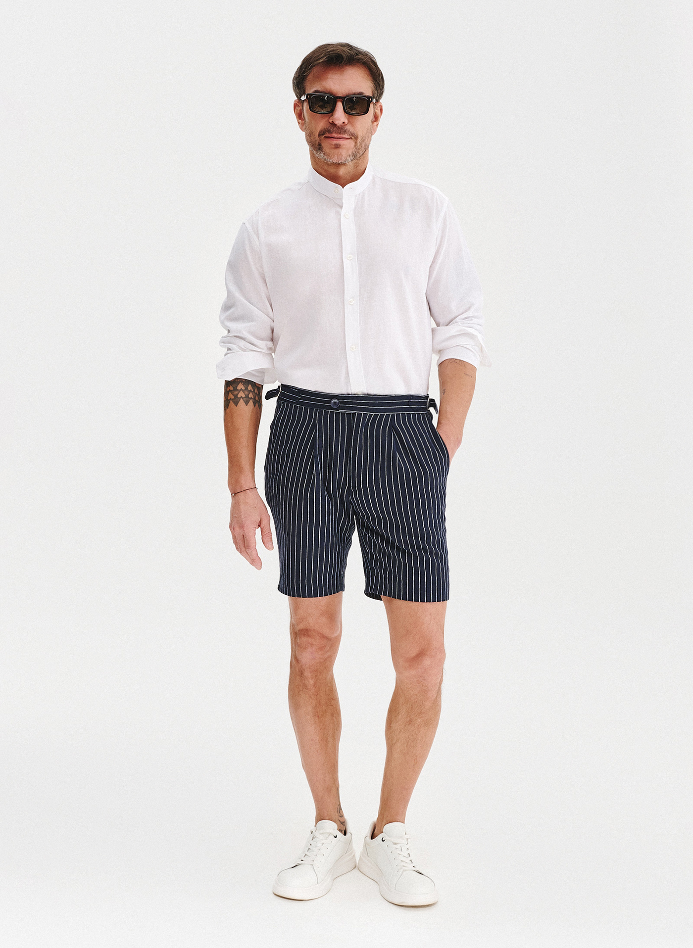 PAKO LORENTE - Biała koszula męska z lnu i bawełny - Pako Lorente