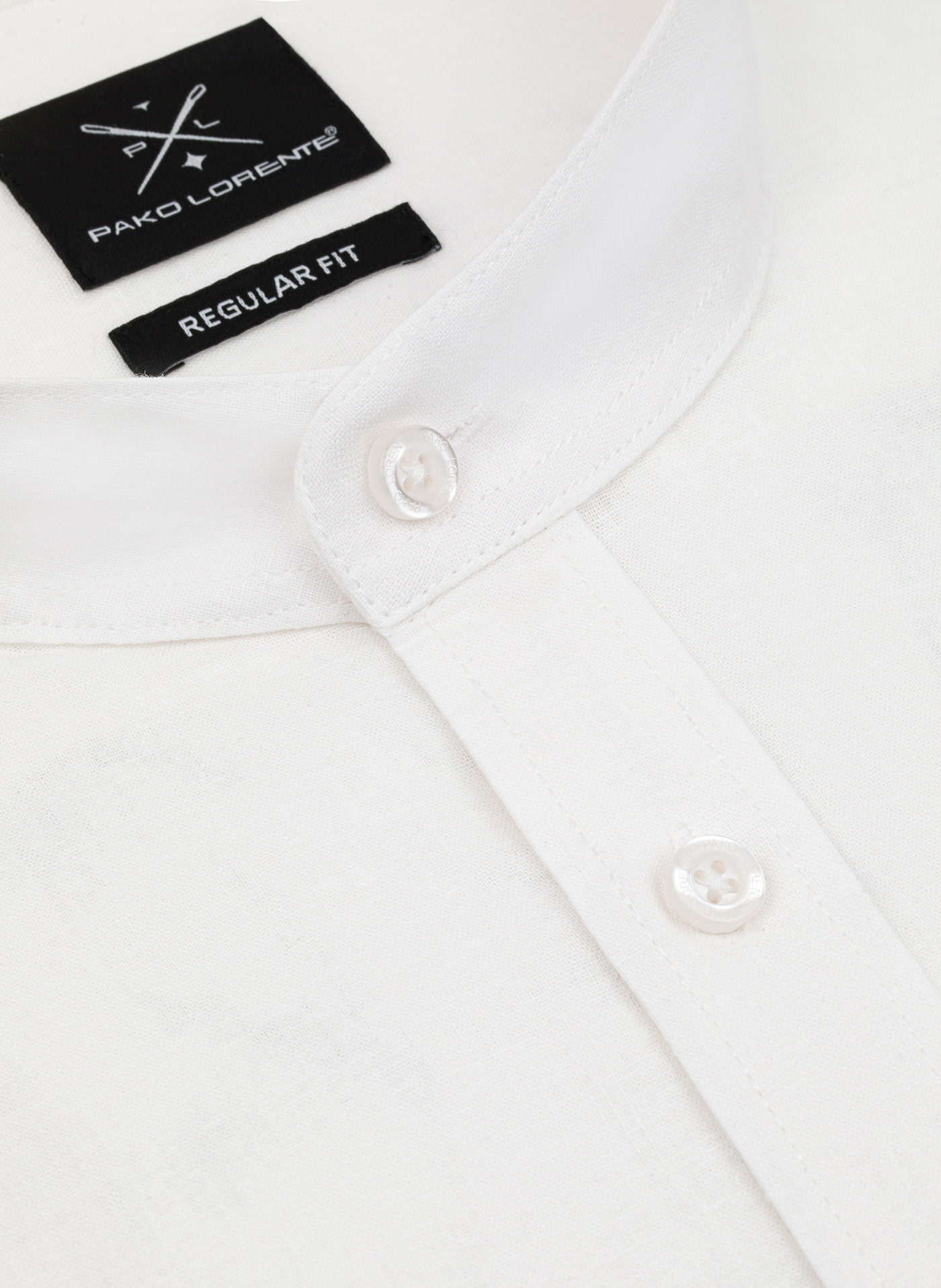 PAKO LORENTE - Biała koszula męska z lnu i bawełny - Pako Lorente