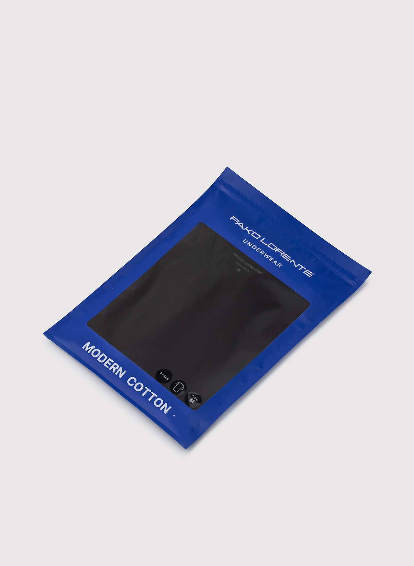 Męski t-shirt w czarnym kolorze  dwupak - Pako Lorente