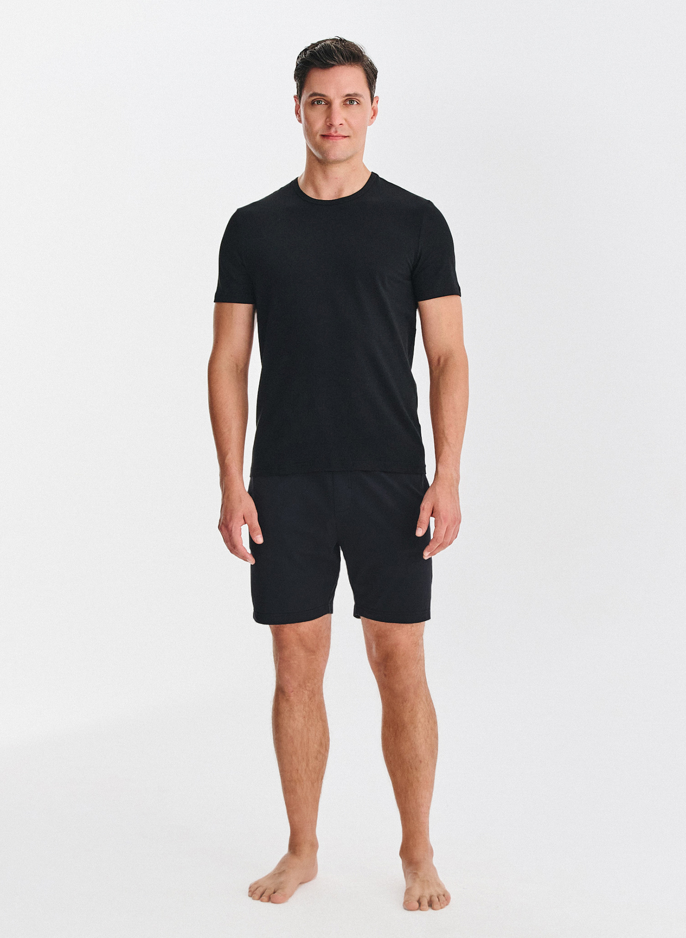 Męski t-shirt w czarnym kolorze  dwupak - Pako Lorente