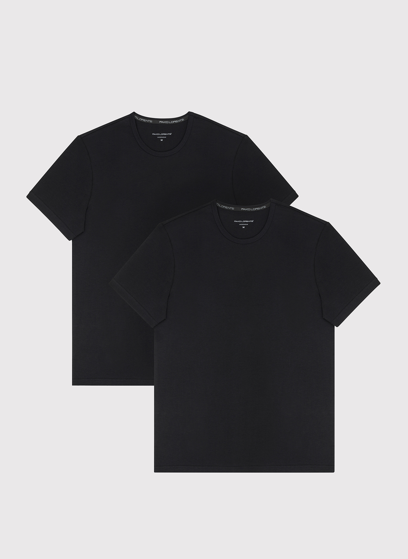 Męski t-shirt w czarnym kolorze  dwupak - Pako Lorente