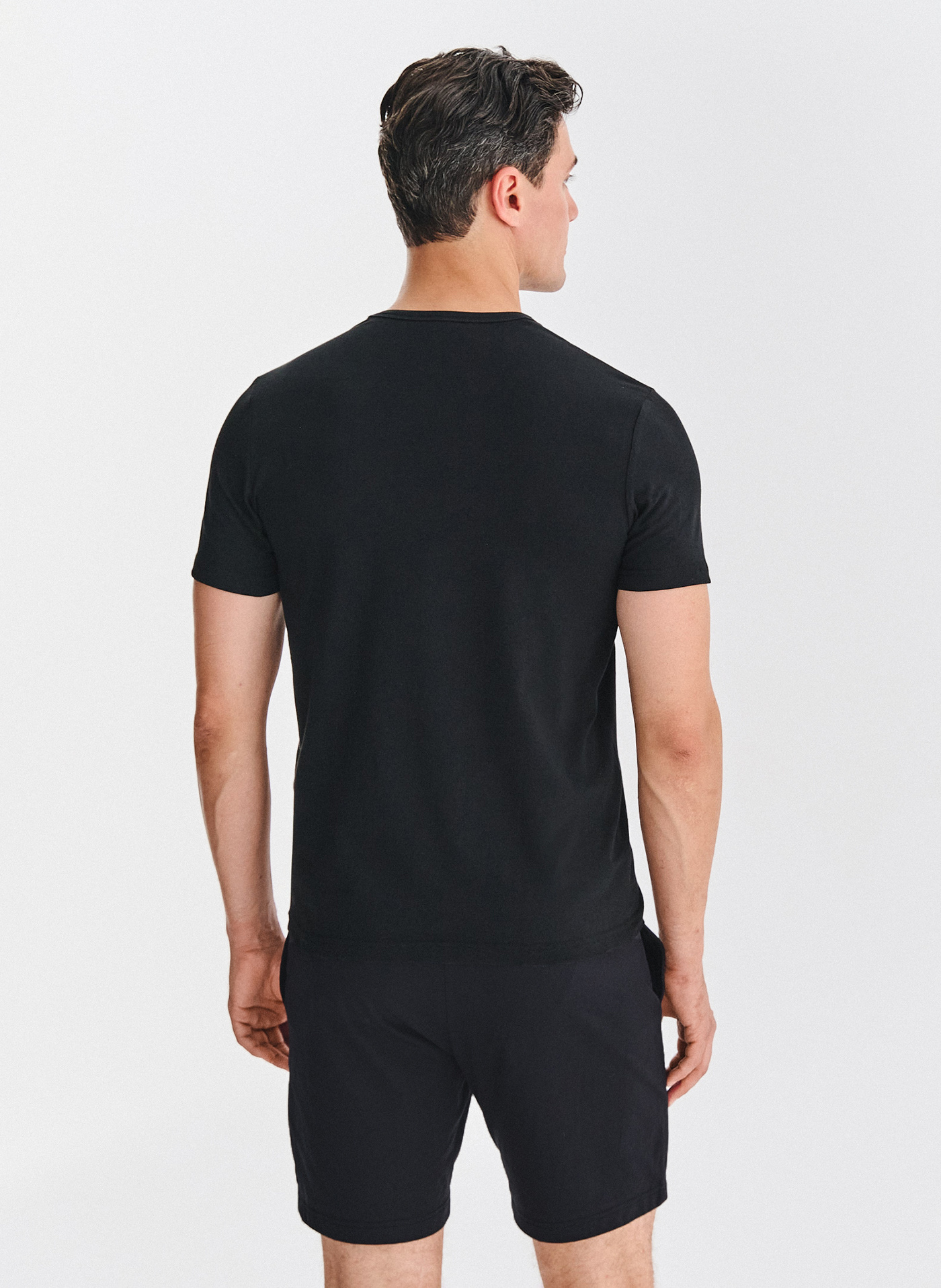 Męski t-shirt w czarnym kolorze  dwupak - Pako Lorente