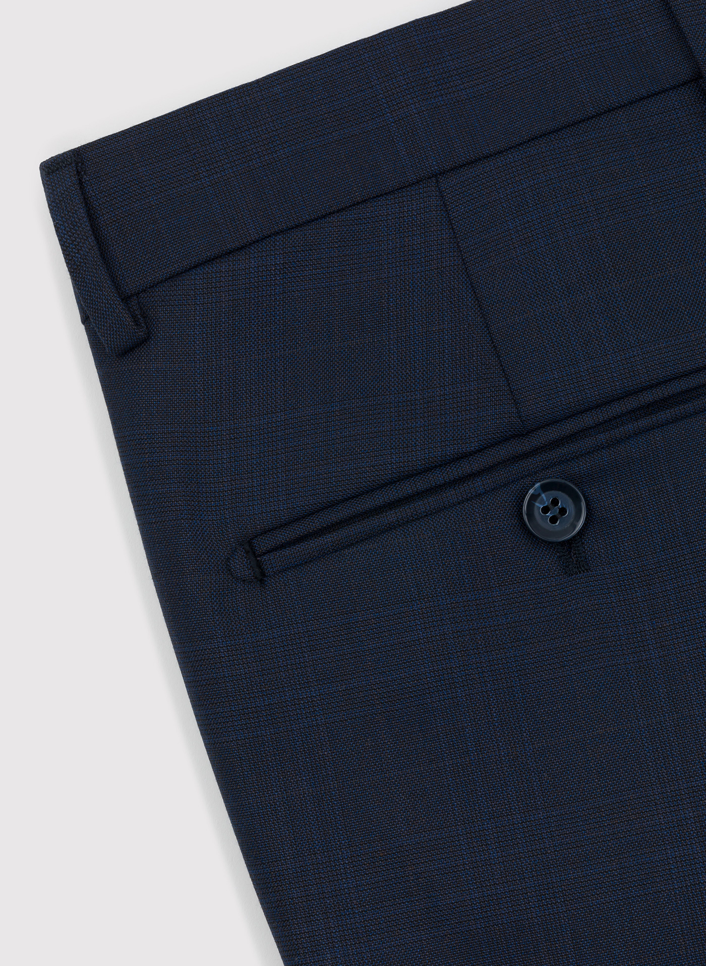 Granatowe spodnie garniturowe w subtelną kratę - Pako Lorente