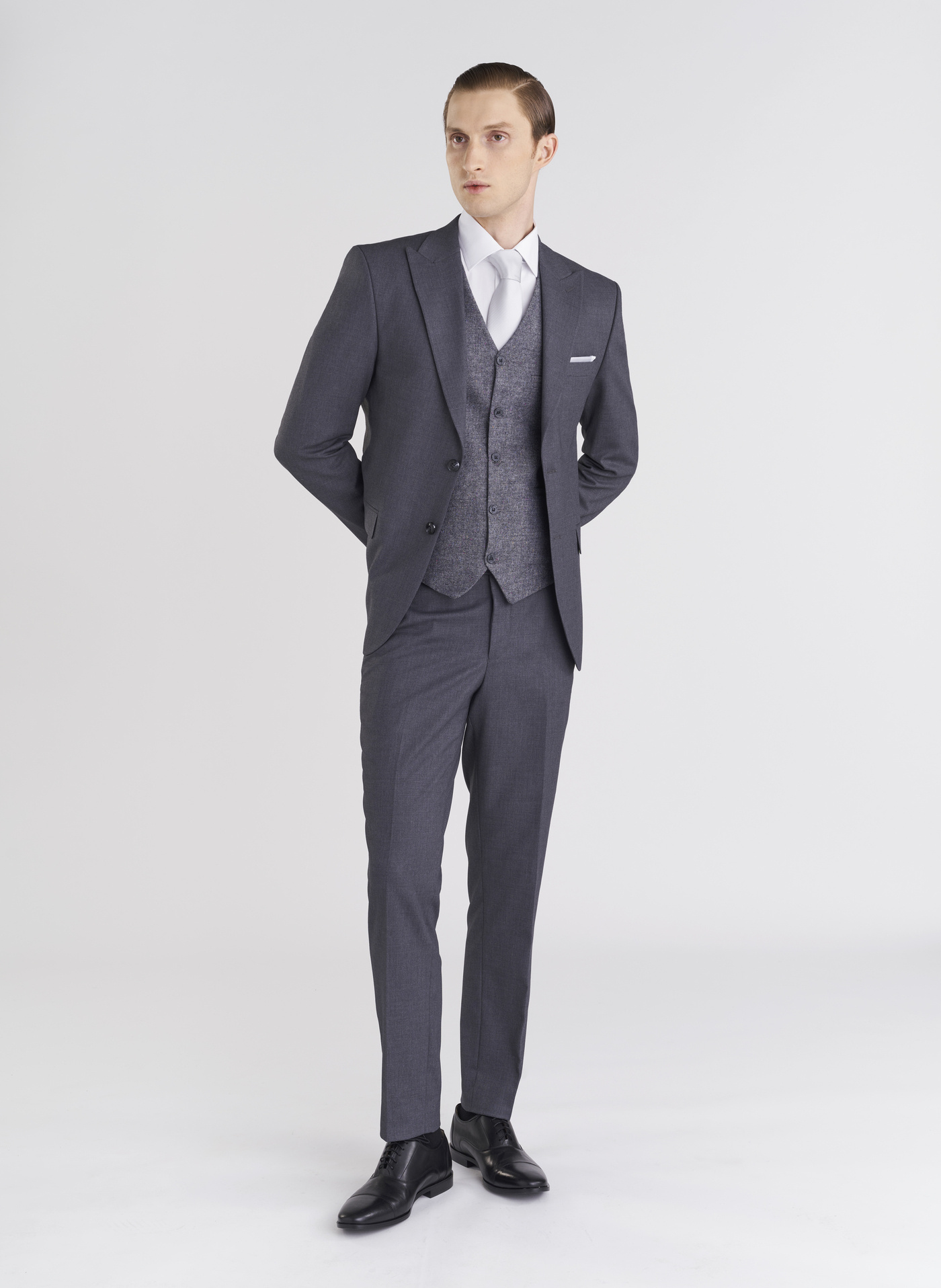 Szara jednorzędowa marynarka męska - Pako Lorente