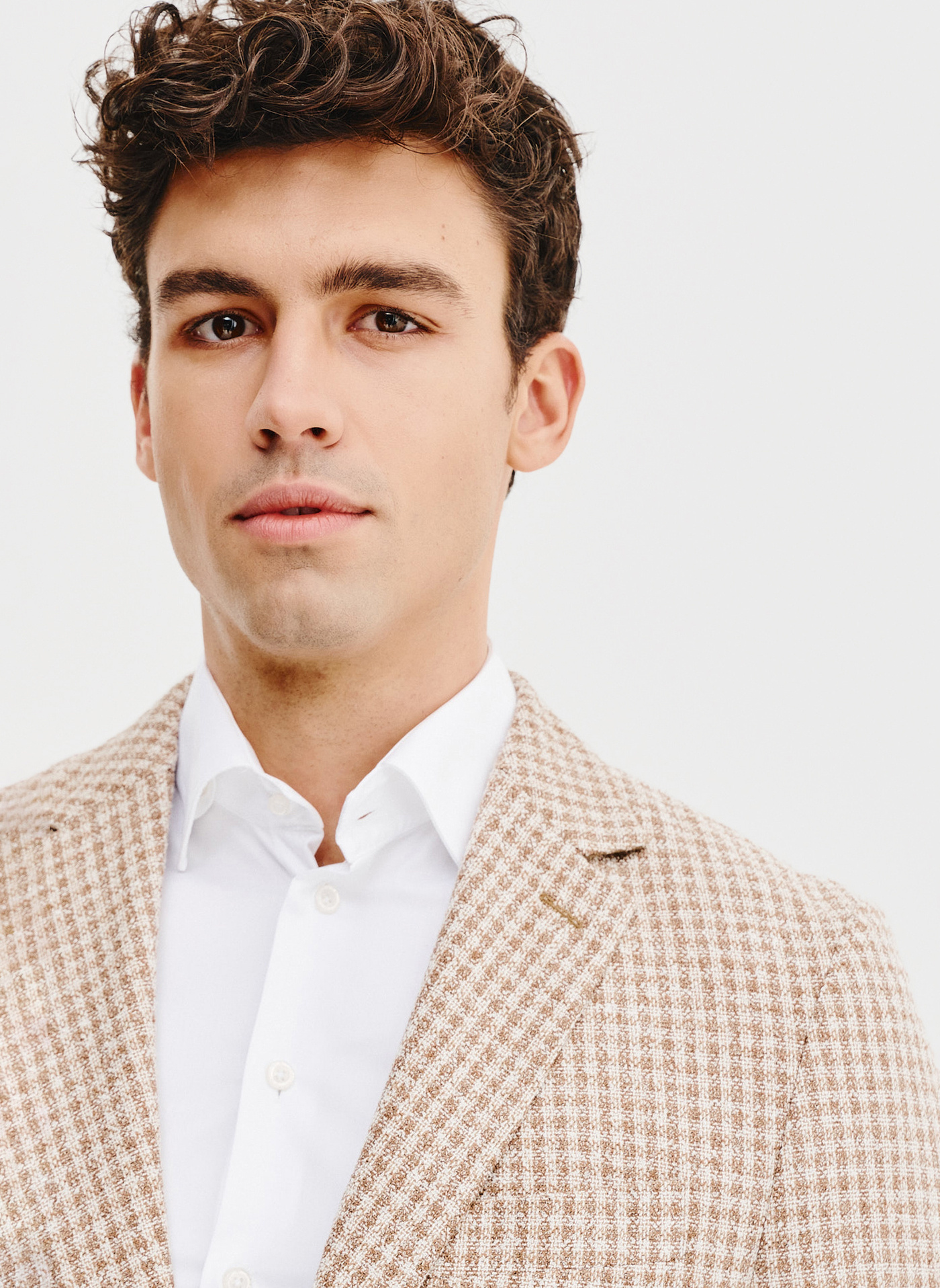 Beżowa marynarka w pepitkę - Pako Lorente