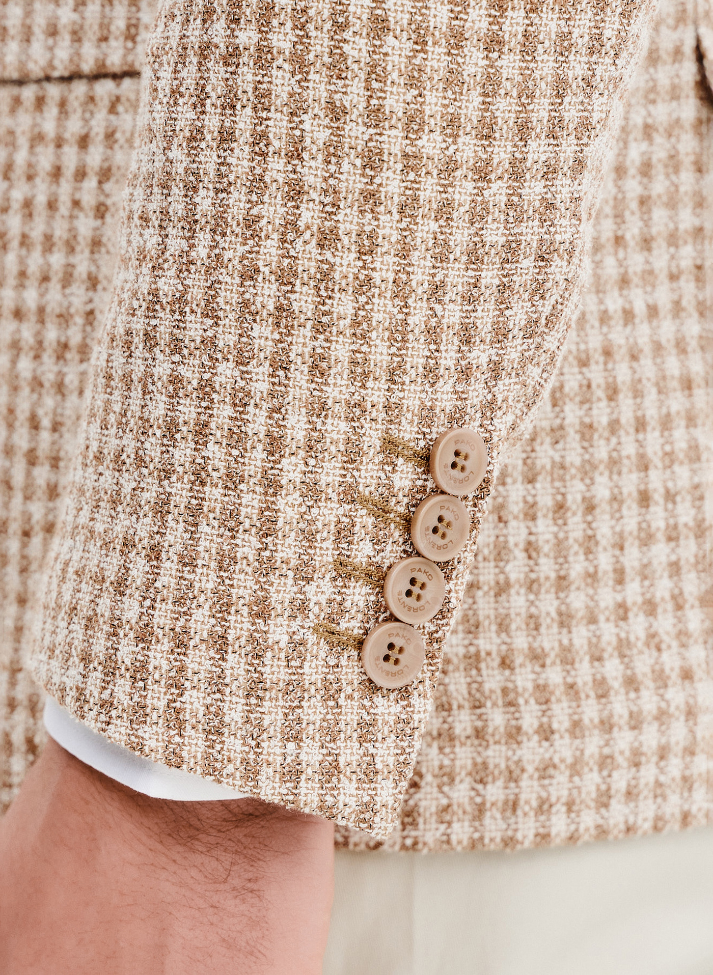 Beżowa marynarka w pepitkę - Pako Lorente