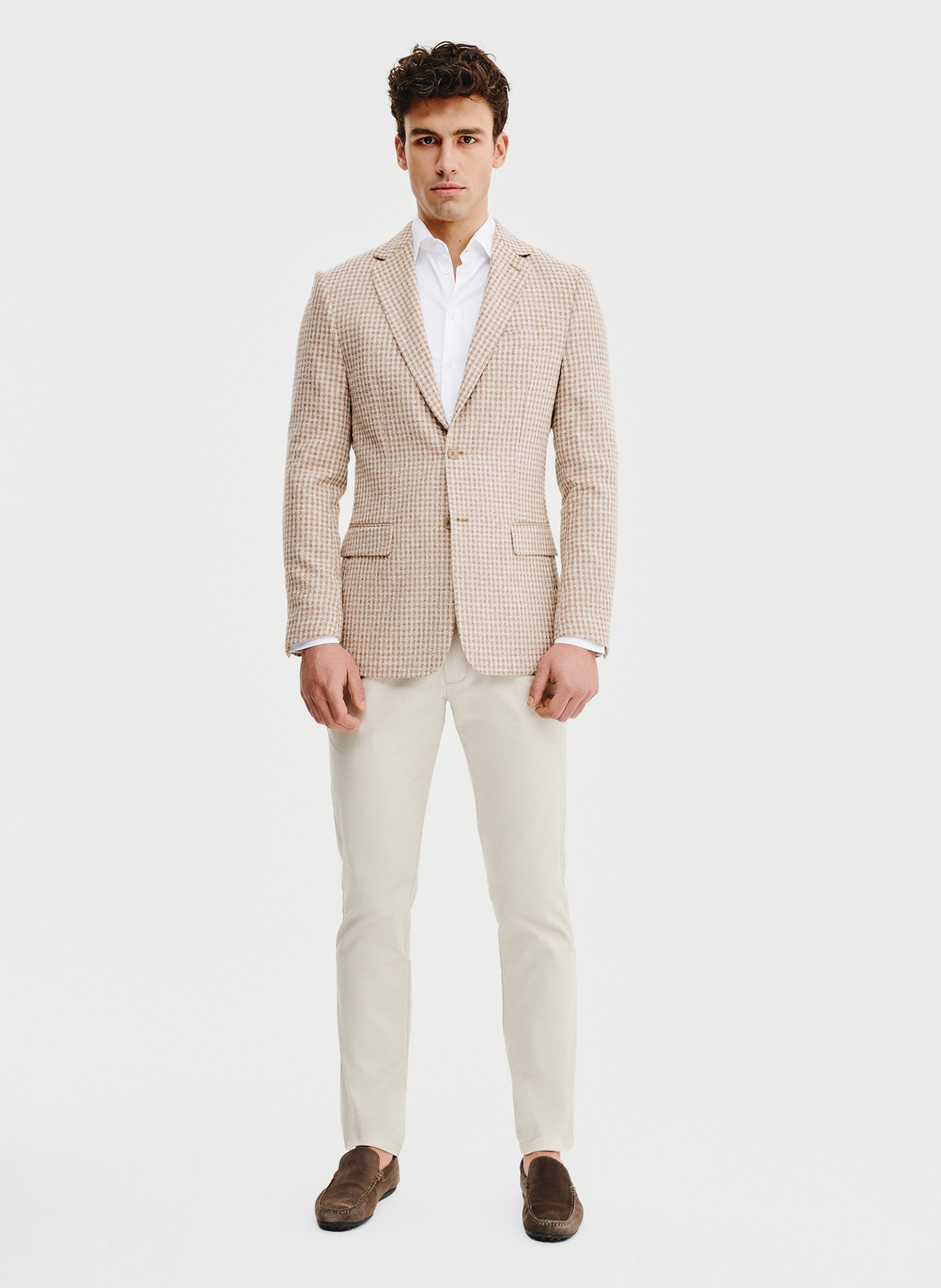 Beżowa marynarka w pepitkę - Pako Lorente