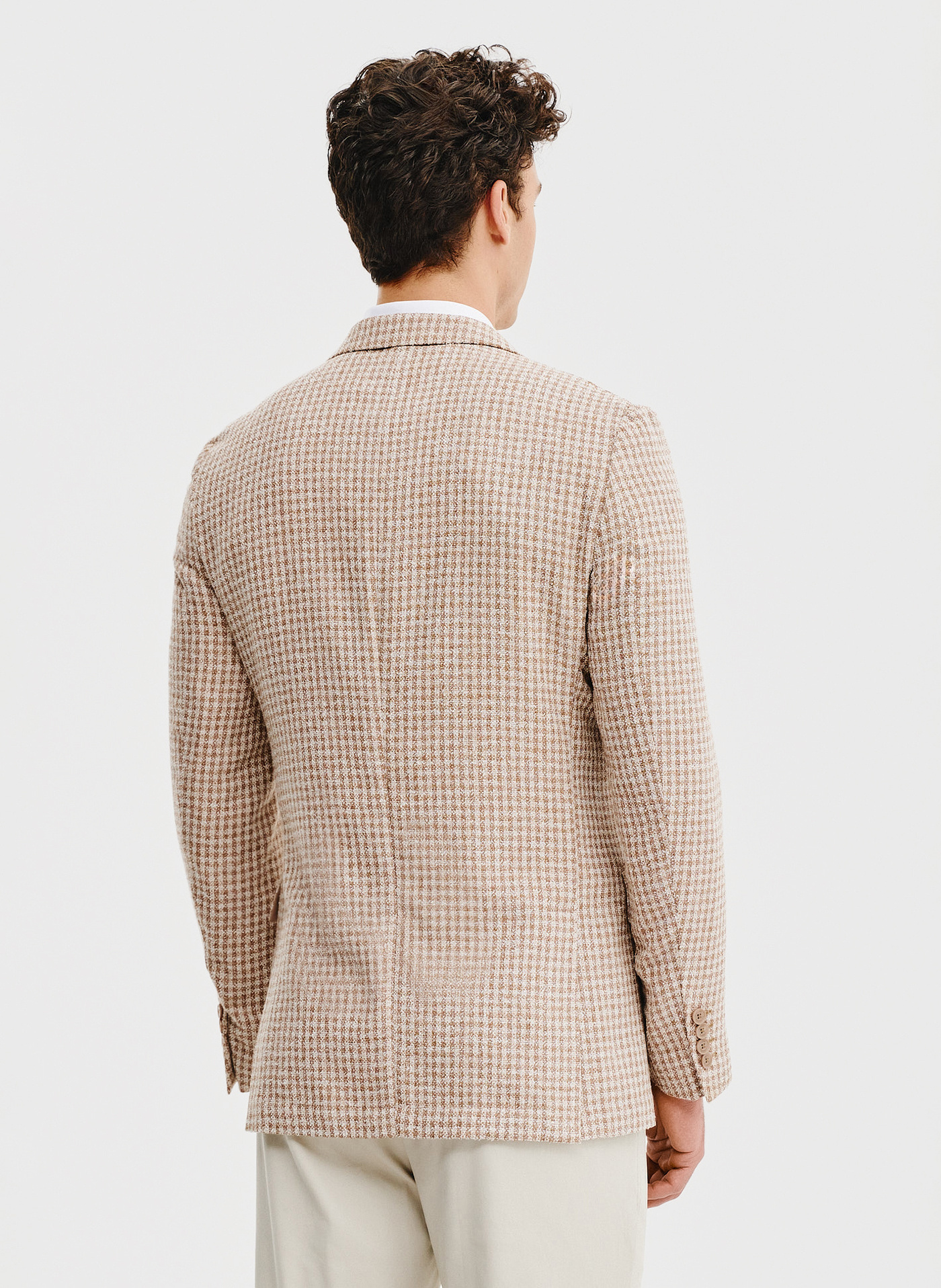 Beżowa marynarka w pepitkę - Pako Lorente