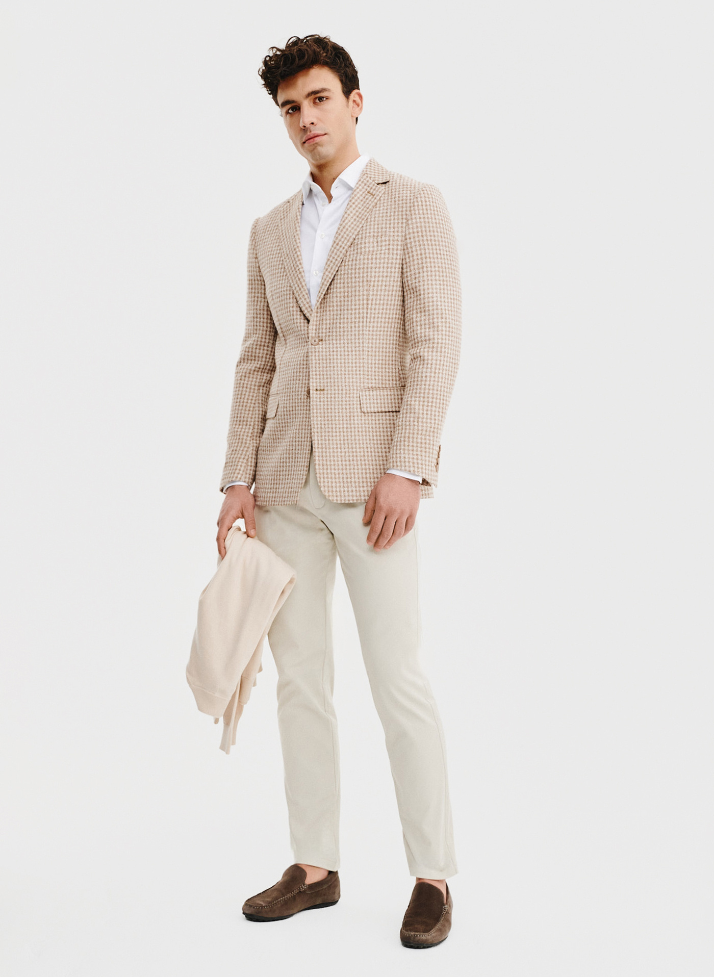 Beżowa marynarka w pepitkę - Pako Lorente