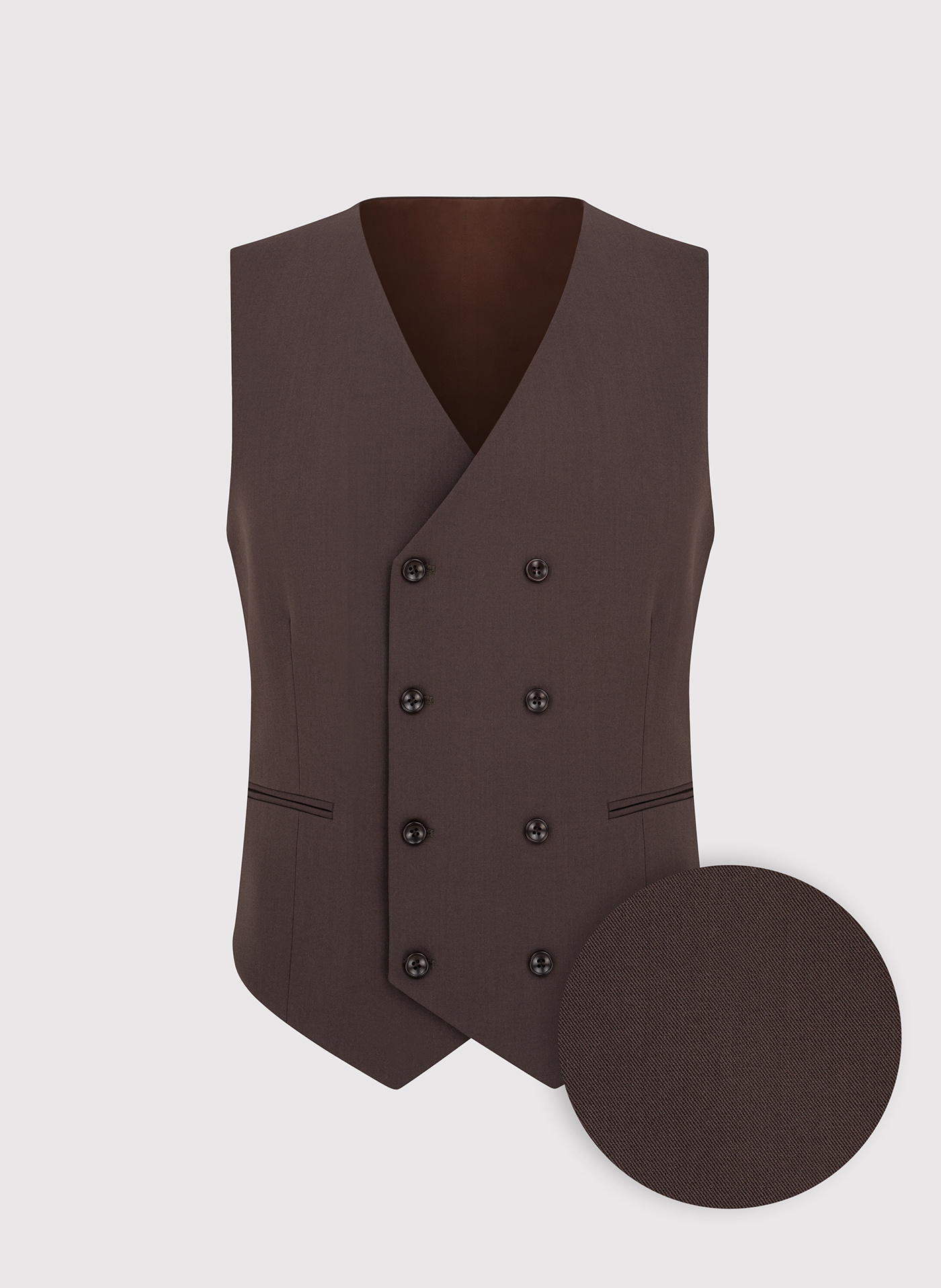 PAKO LORENTE - Brązowa dwurzędowa kamizelka męska - Pako Lorente