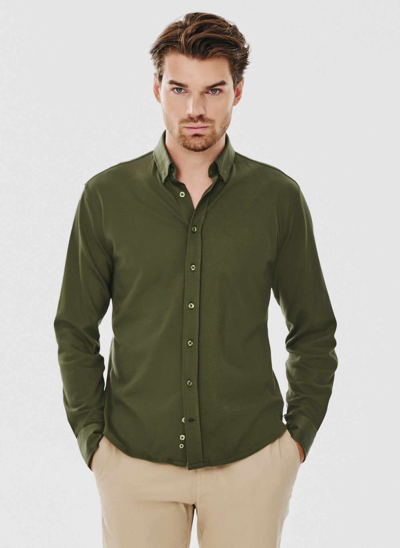 Zielona bawełniana koszula męska - Pako Lorente