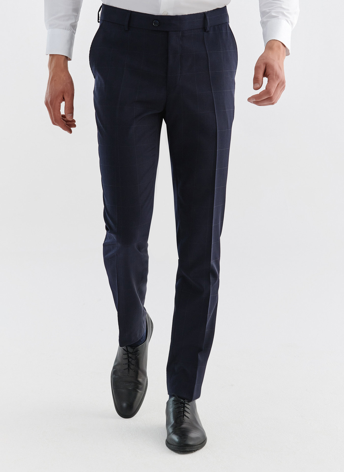 Wełniane spodnie garniturowe w kratę - Pako Lorente