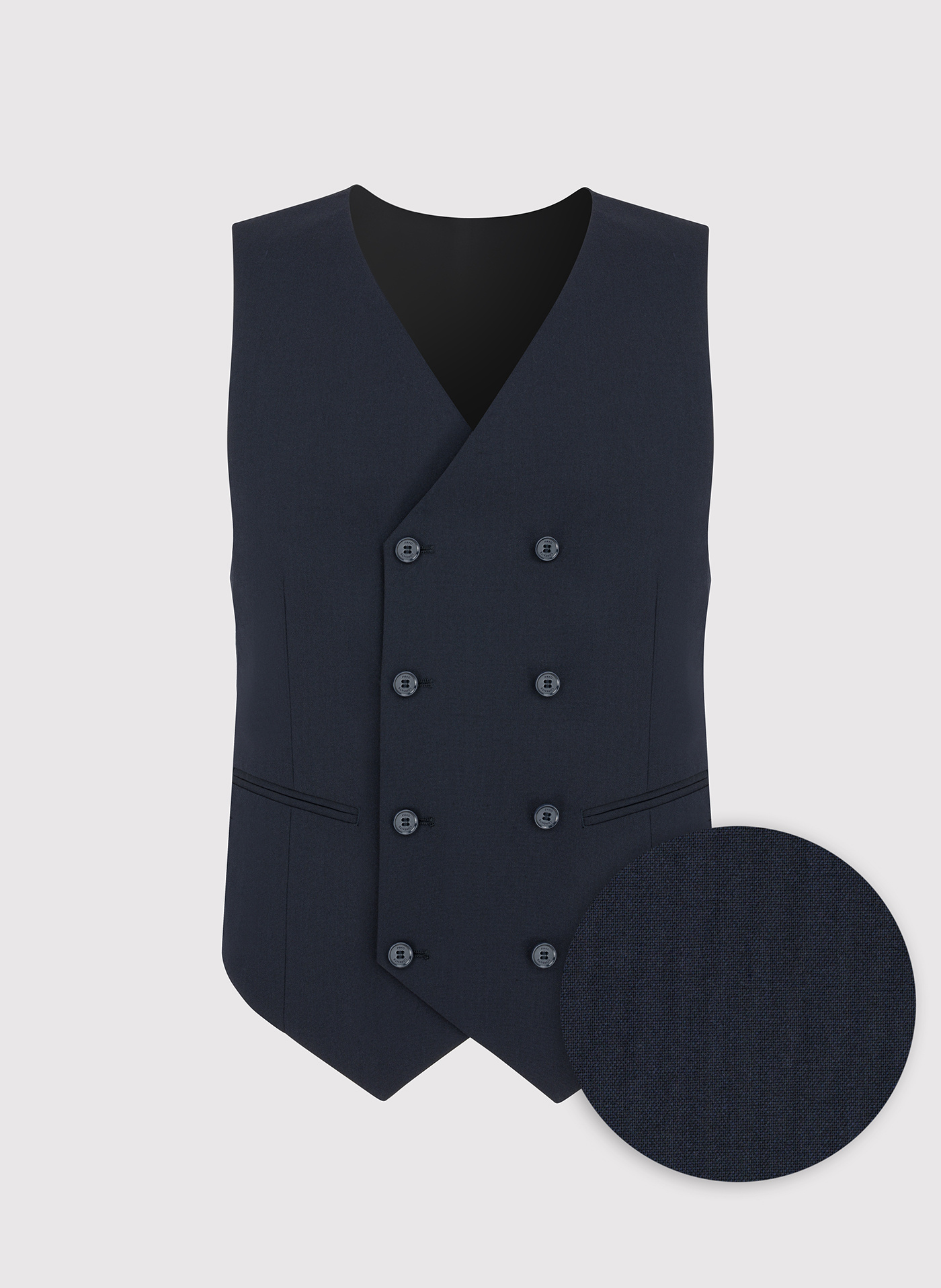 Granatowa dwurzędowa kamizelka męska - Pako Lorente