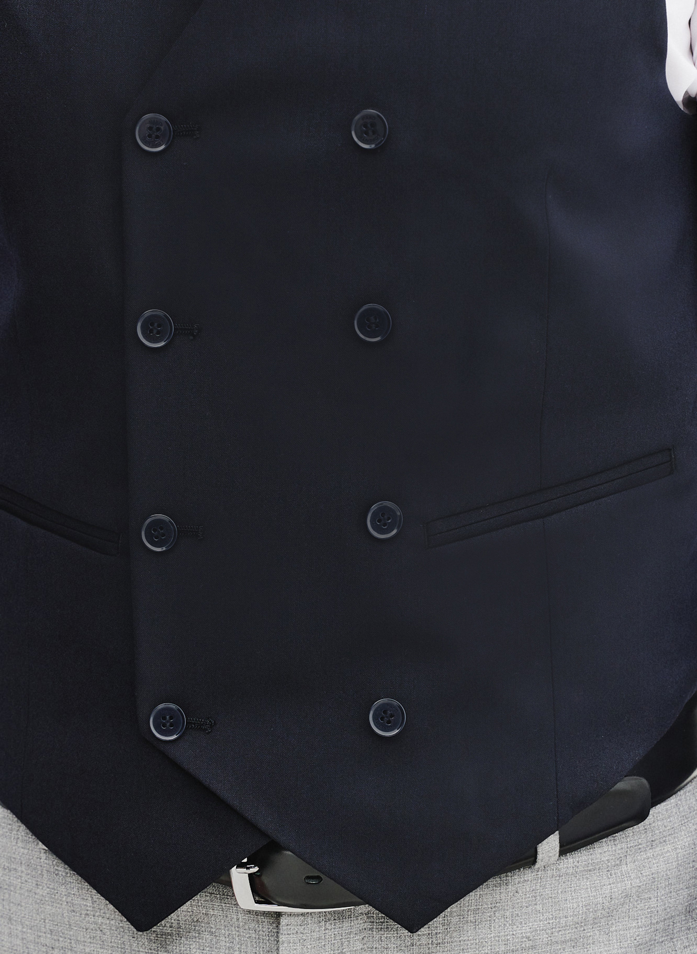 Granatowa dwurzędowa kamizelka męska - Pako Lorente