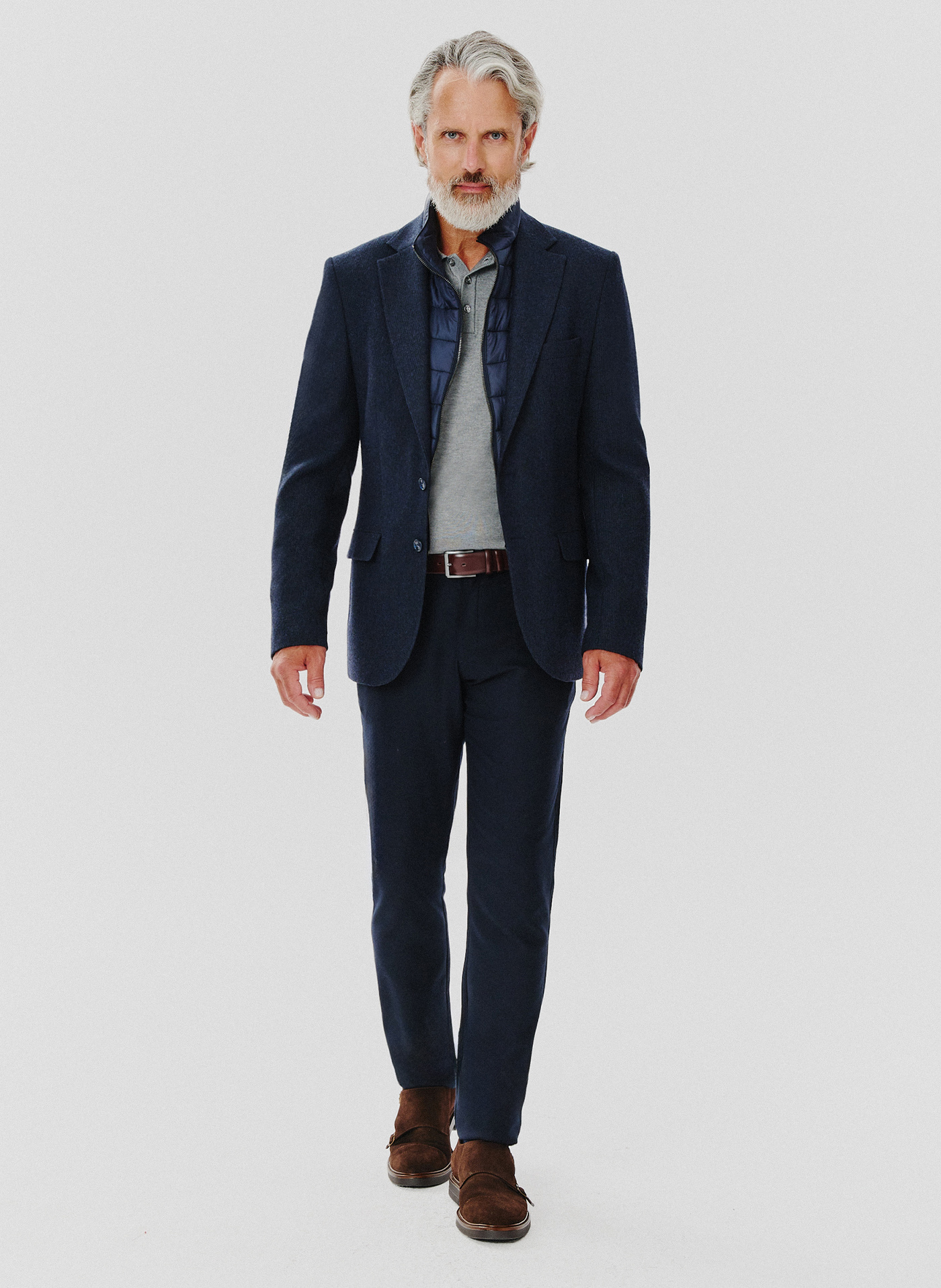 Granatowa marynarka męska z odpinaną podpinką - Pako Lorente