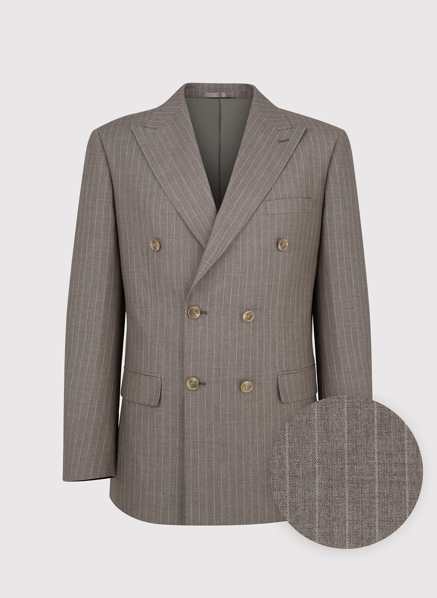 Beżowa marynarka garniturowa w prążki - Pako Lorente