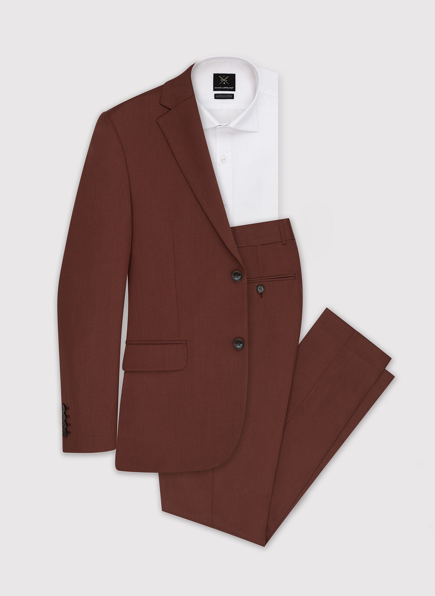 Gładkie spodnie garniturowe w kolorze brązowym - Pako Lorente